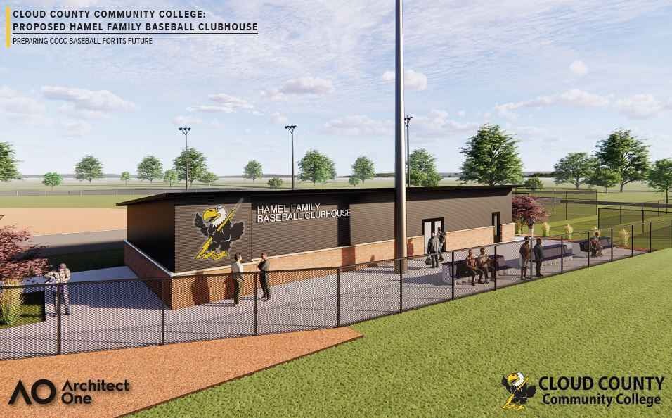 A Photo of the Propsed Hamel Family Baseball Clubhouse at Lee  Doyen Field in Concordia