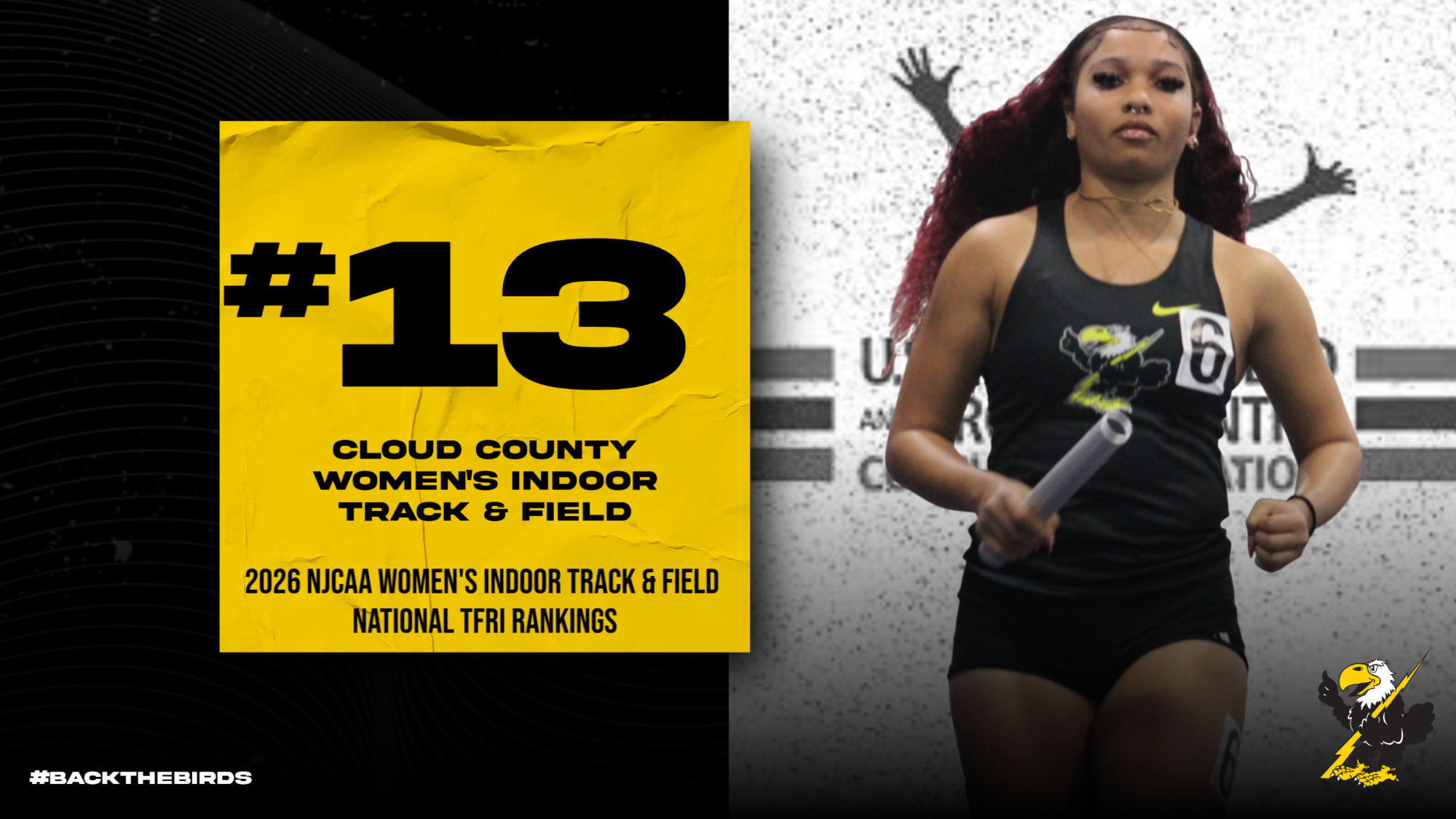 Cloud County Women's Indoor Track & Field Team Ranked No. 13 in NJCAA Women's Indoor Track & Field National TFRI Rankings