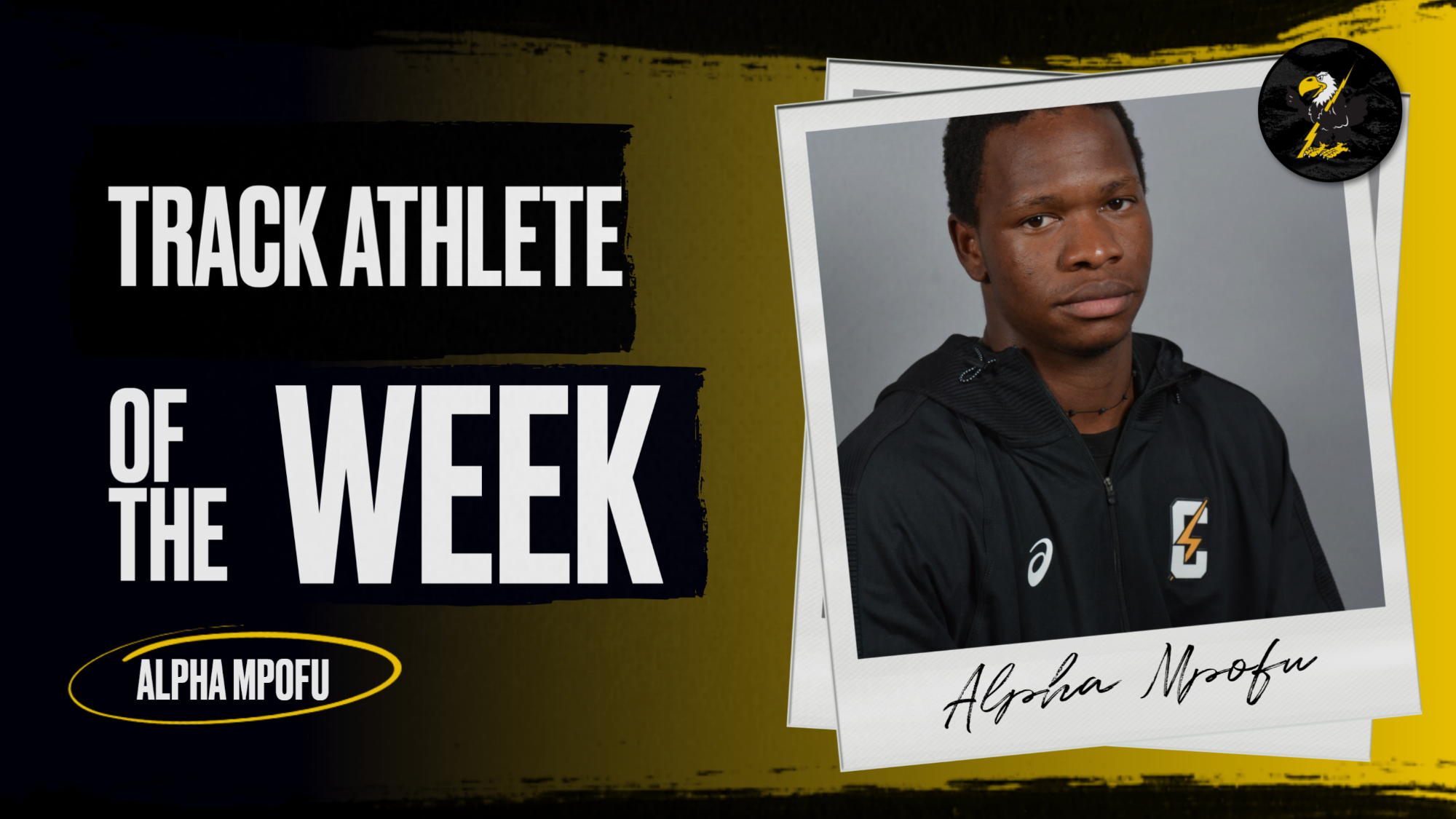 Alpha Mpofu - KJCCC Men's Indoor Track Athlete of the Week