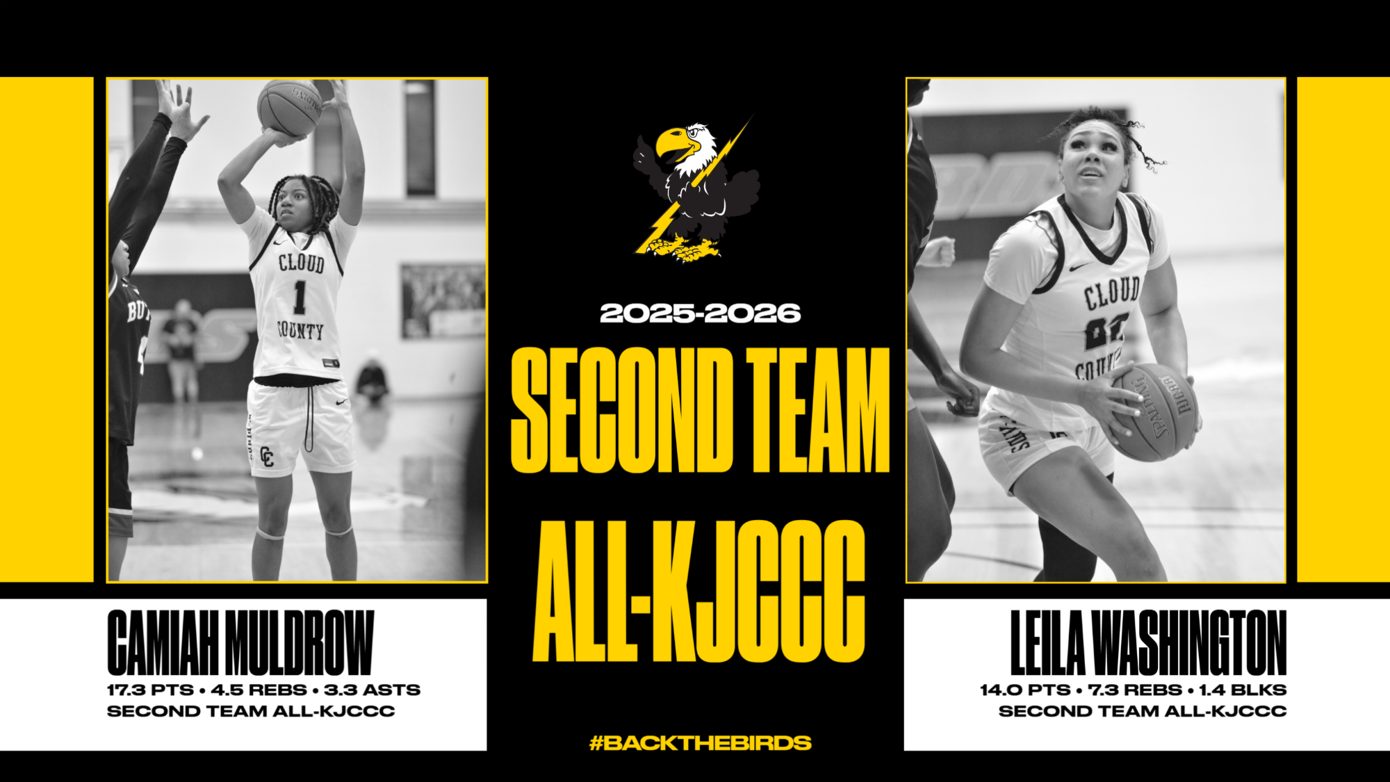Camiah Muldrow and Leila Washington - Second Team ALL-KJCCC