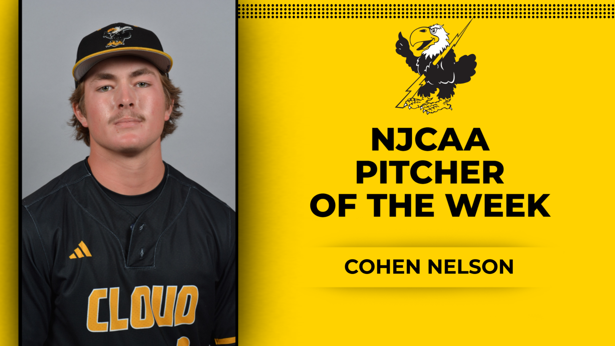 Cohen Nelson - NJCAA Division I Pitcher of the Week