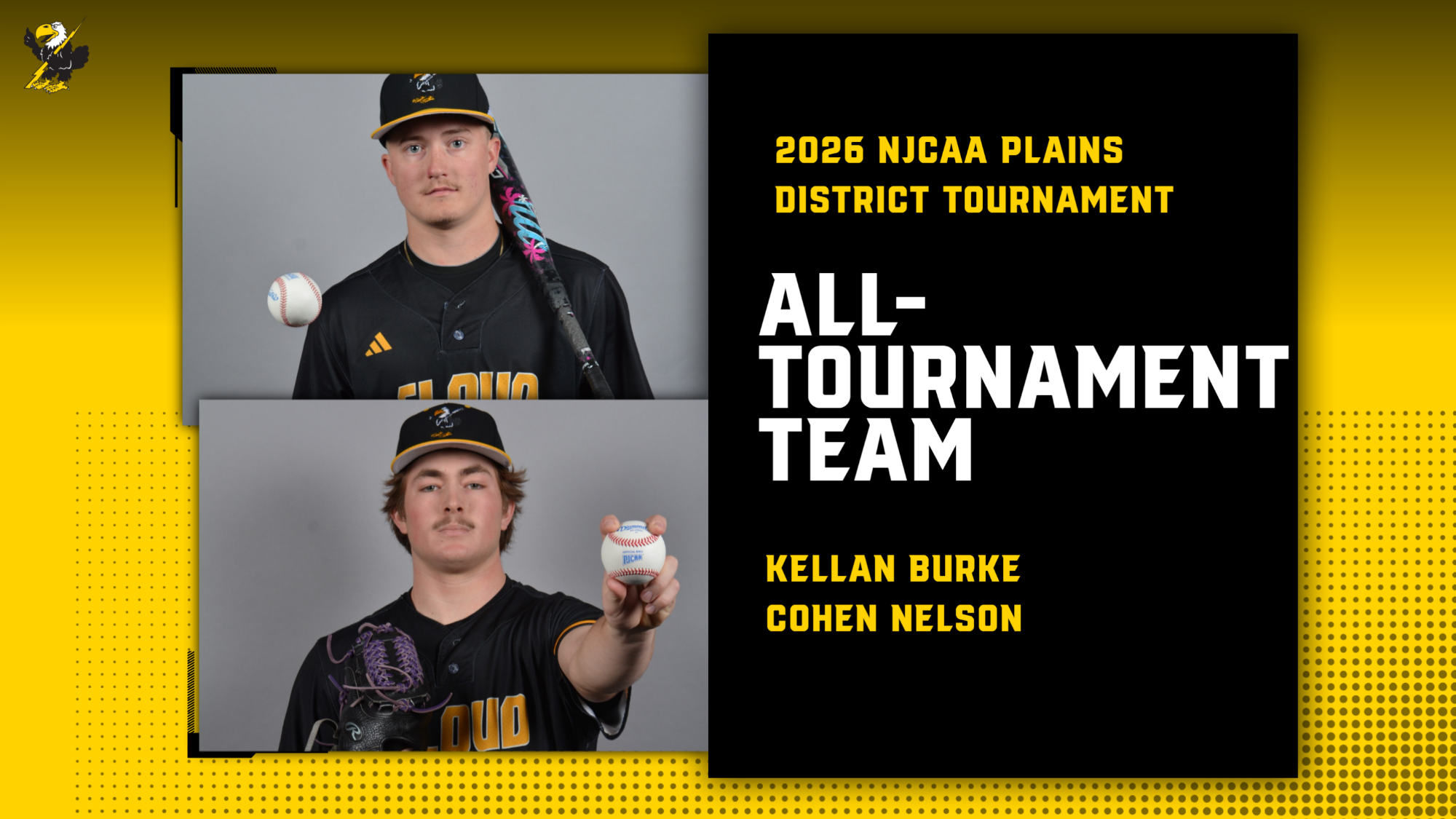 2026 NJCAA Plains District Tournament All-Tournament Team - Kellan Burke and Cohen Nelson