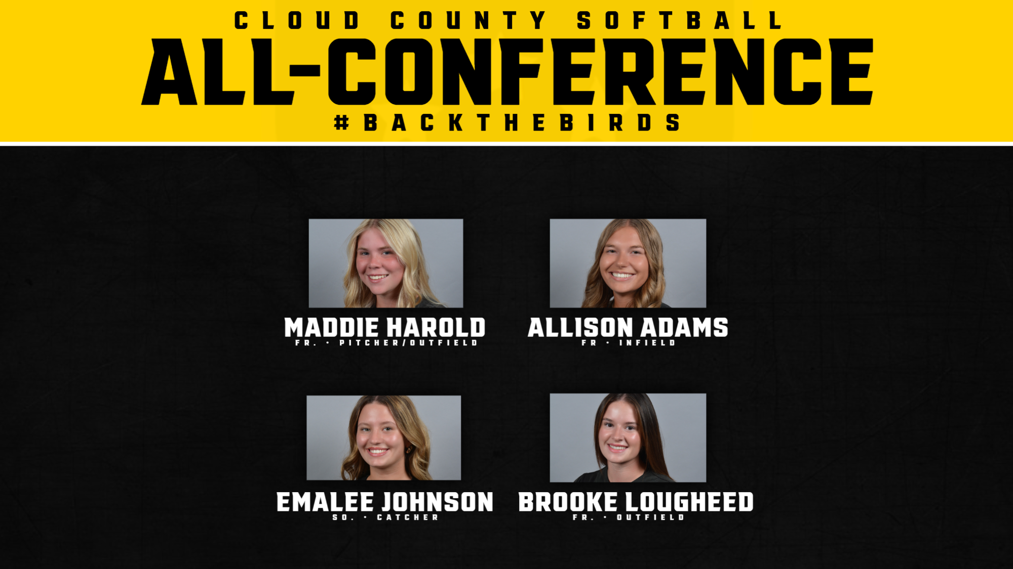 2026 NJCAA Region 6 Softball All Conference Selections - Maddie Harold, Allison Adams, Emalee Johnson & Brooke Lougheed