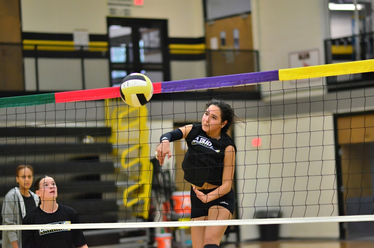 Julianne Sandoval Hitting on the First Day of Cloud County Volleyball Practice - 2025