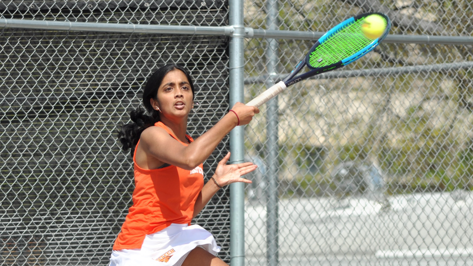 Payal Patel hits with her forehand
