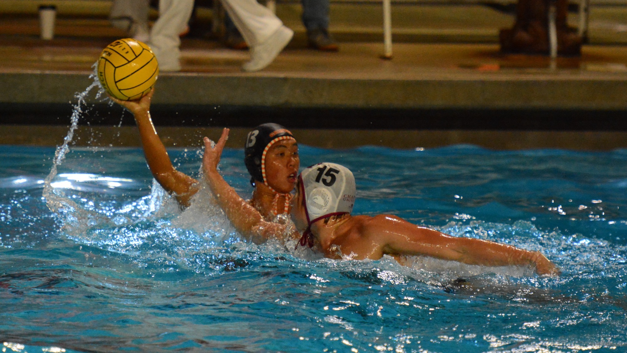 Patrick Feng looks to pass the ball
