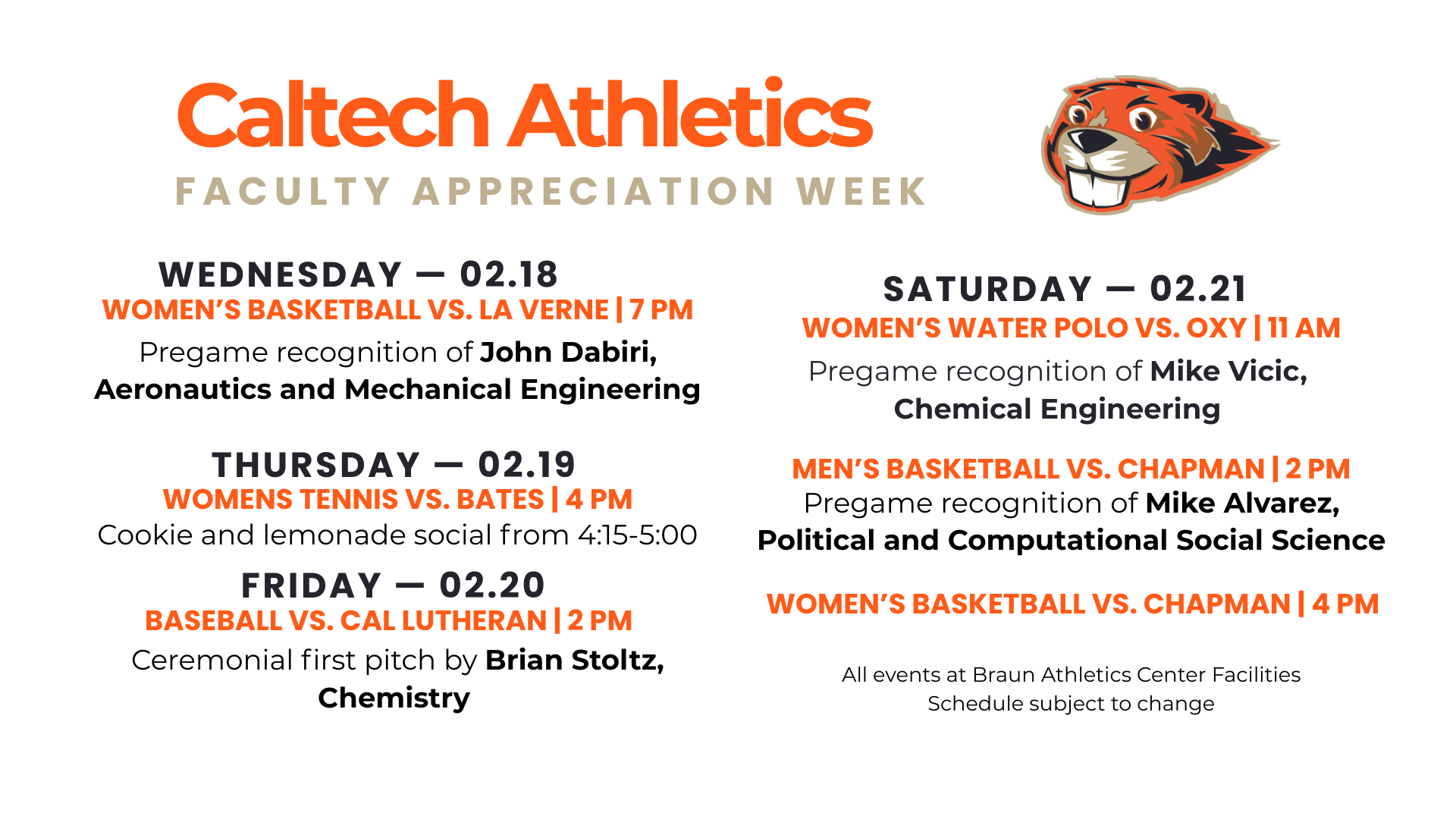 Faculty Appreciation Week 2026 info (details in article text that follows)