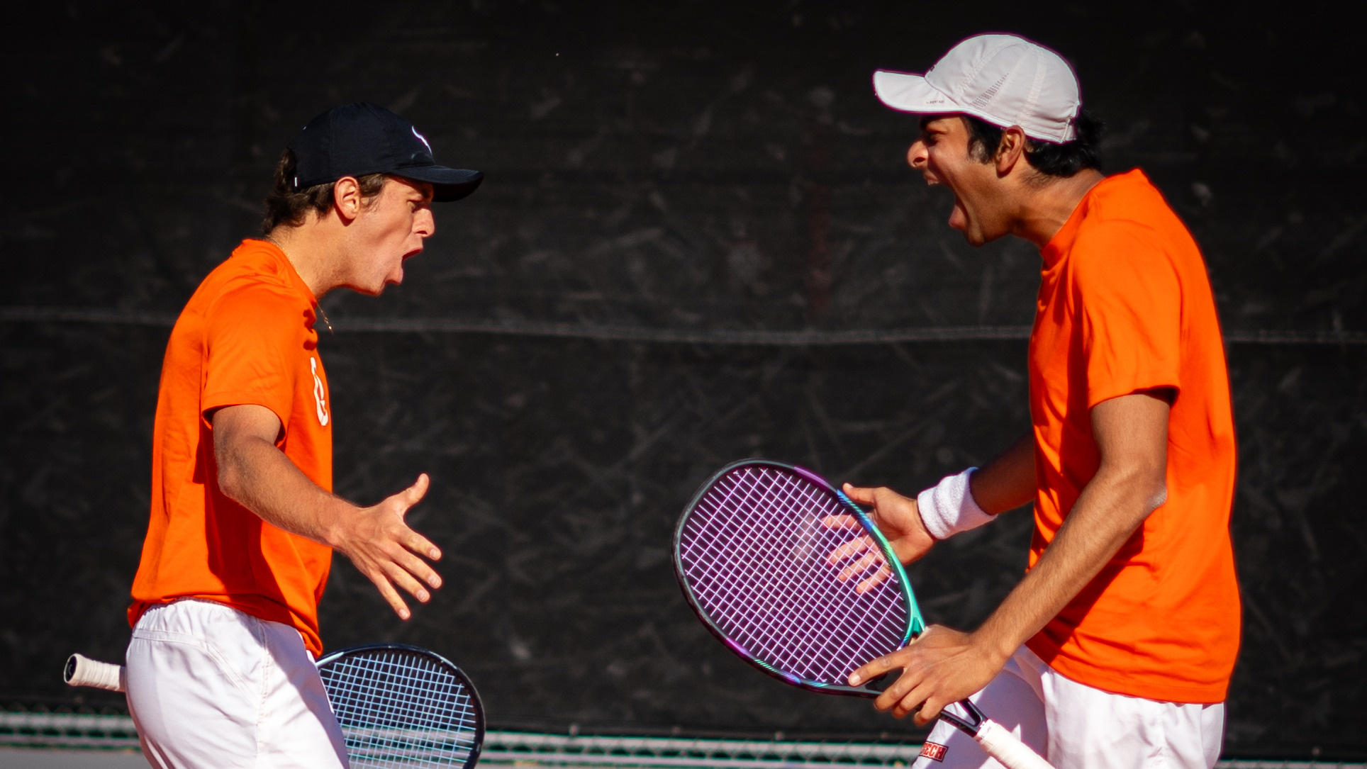 Constantin Cedillo-Vayson de Pradenne and Tejas cheering after a successful rally