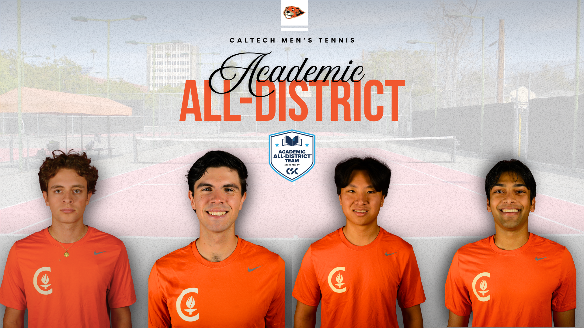 picture of Caltech Men's Tennis Academic All-District winners