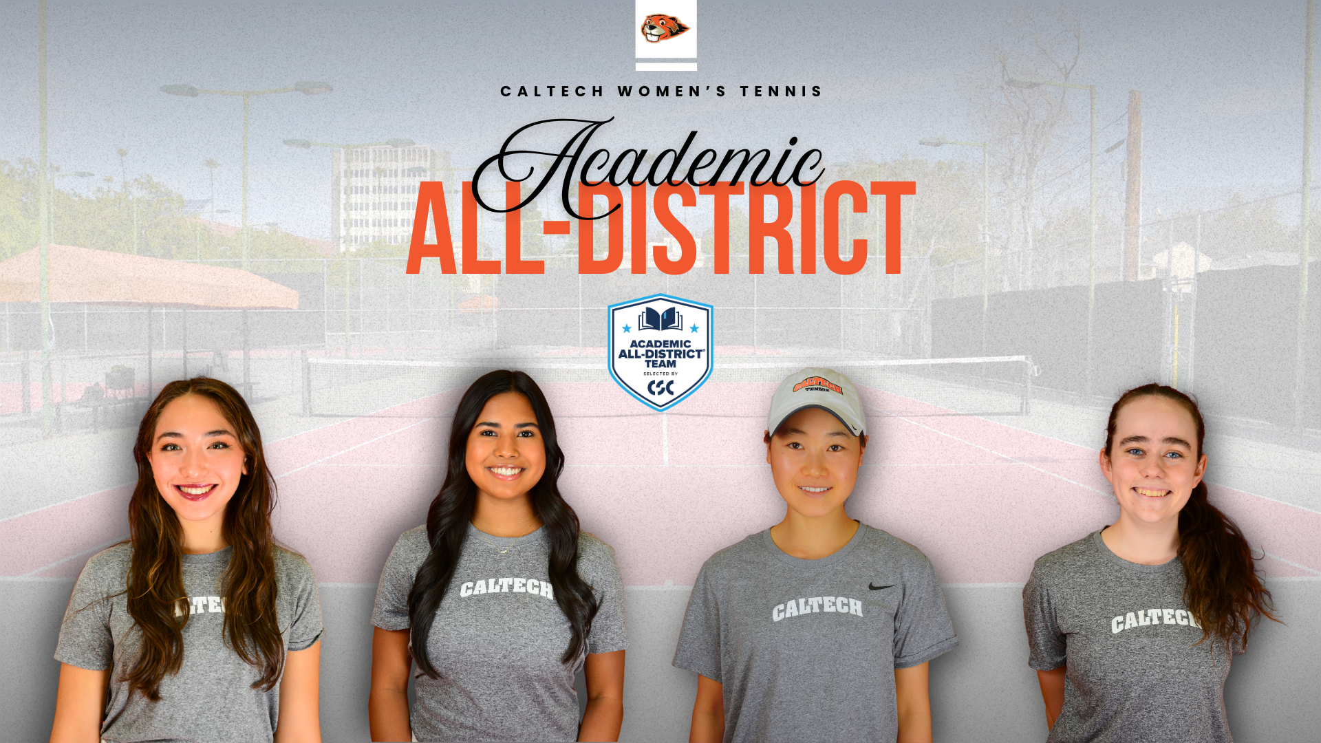 Caltech Women's Tennis Academic All-District winners