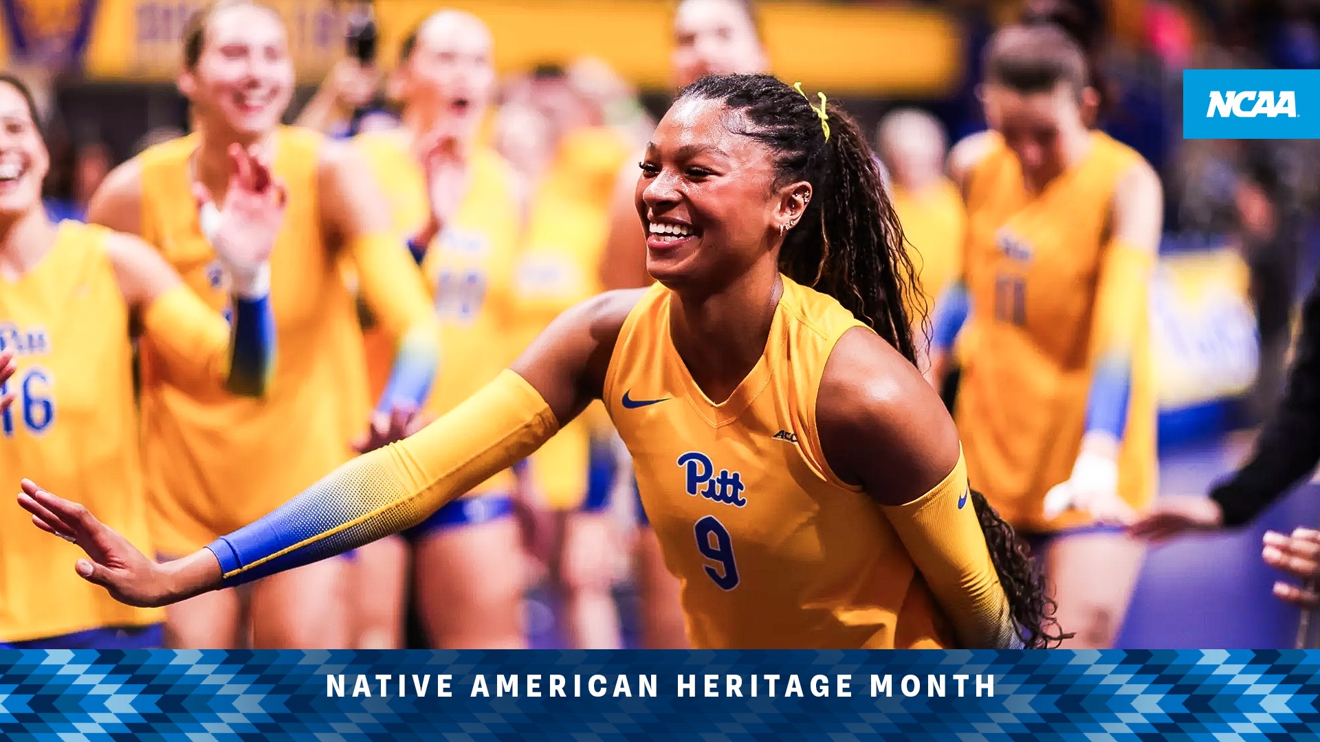 Ryla Jones celebrates during a regular-season match for Pittsburgh in 2024, which ended with the program’s fourth straight trip to the NCAA tournament semifinals. (Photo courtesy of Pittsburgh)