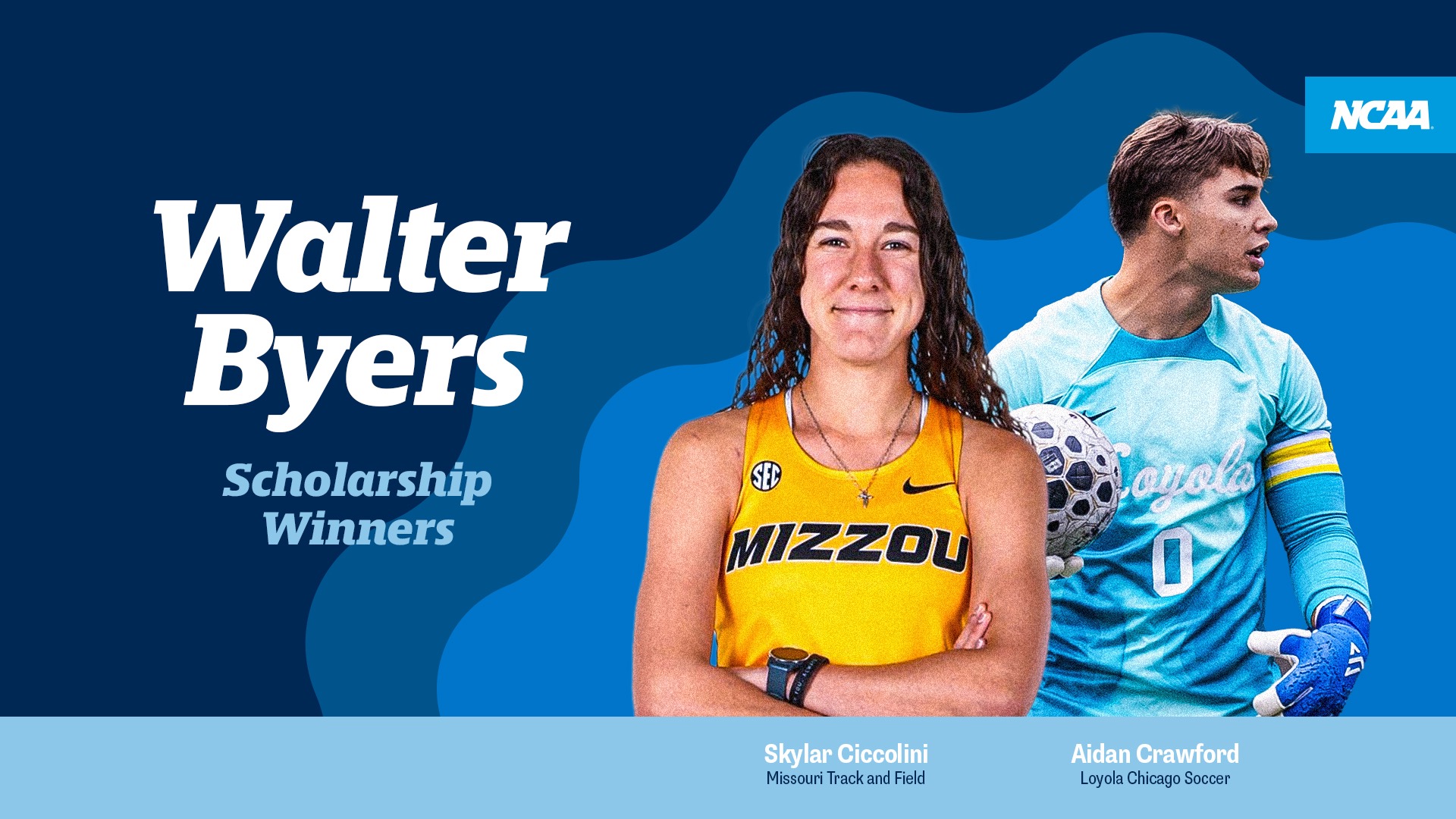 Loyola Chicago’s Aidan Crawford, Missouri’s Skylar Ciccolini named 2026 NCAA Walter Byers Scholarship recipients