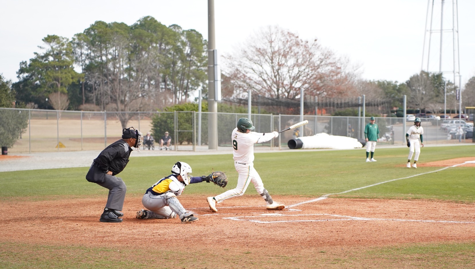 Drew Rothschild swings at a pitch
