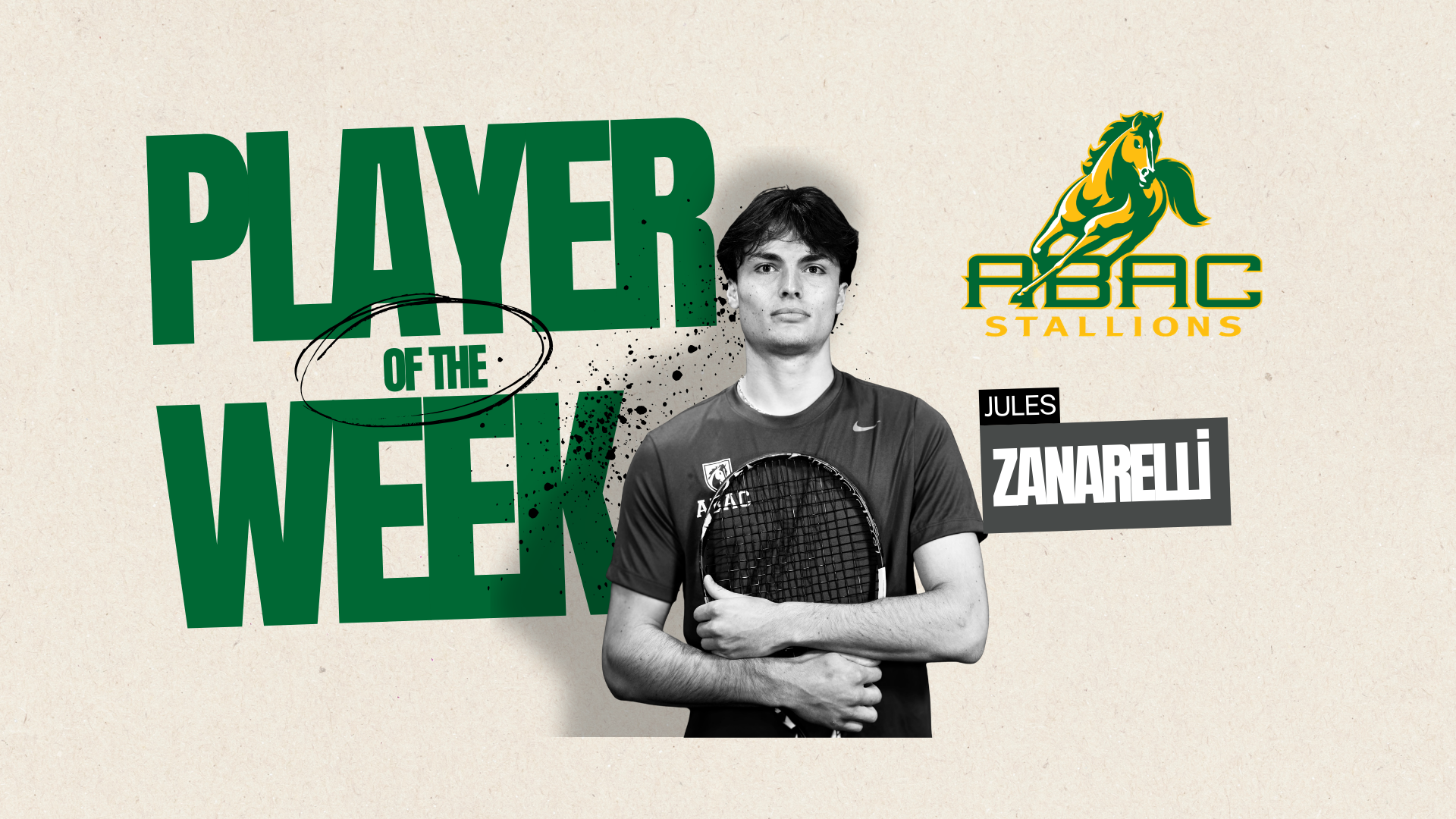 Jules Zanarelli Men's Tennis Player of the Week