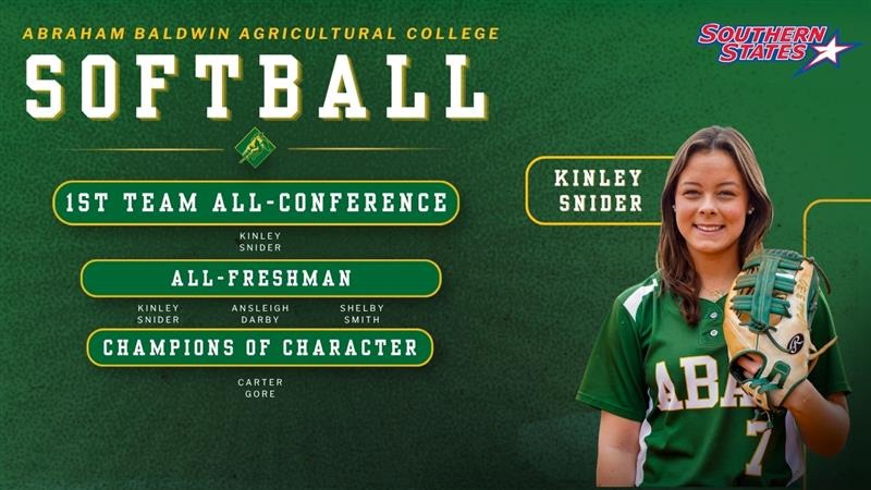 Kinley Snider named 1st-Team All-Conference and other ABAC softball SSAC award winners