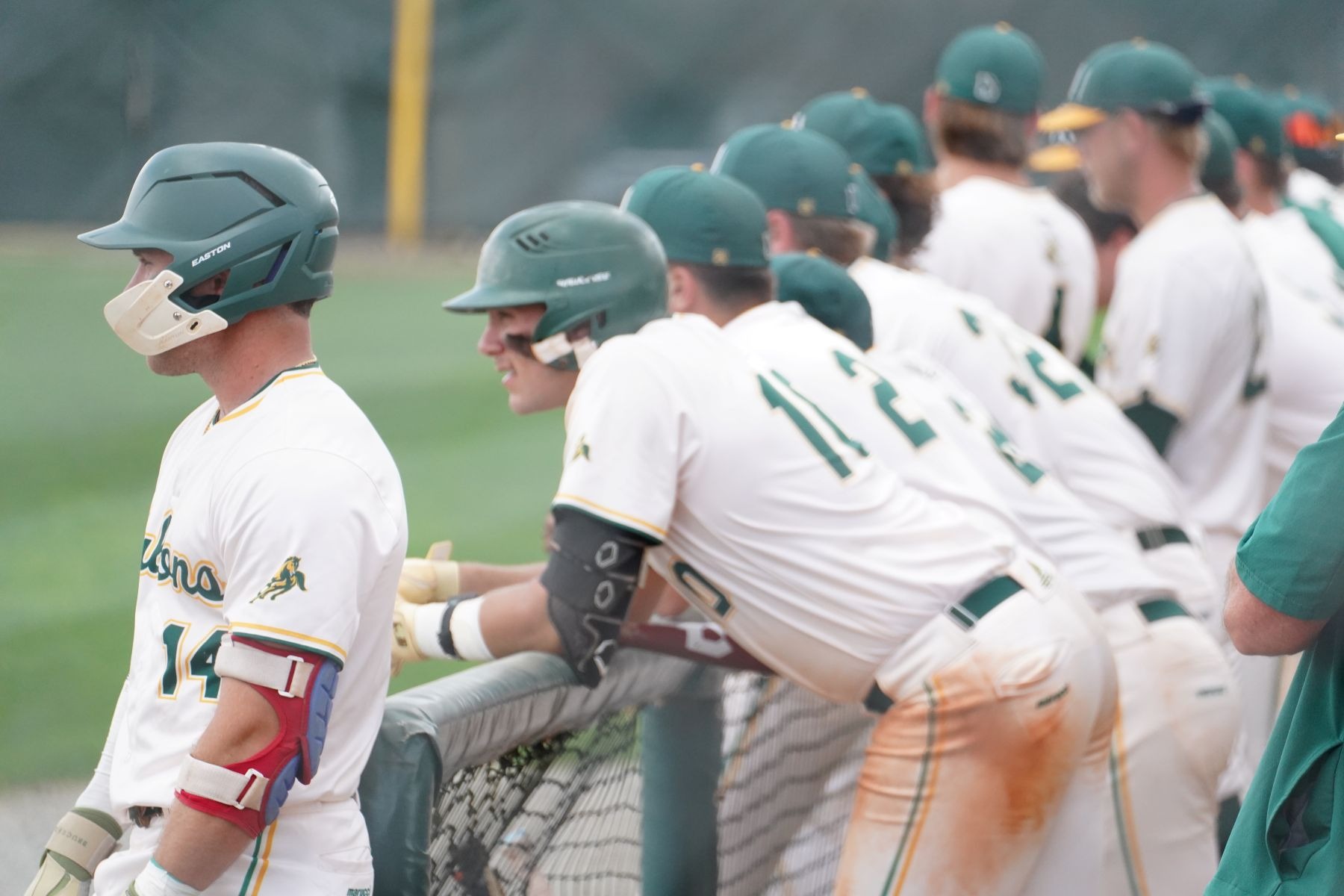 ABAC baseball players in the dugout during a 2026 game