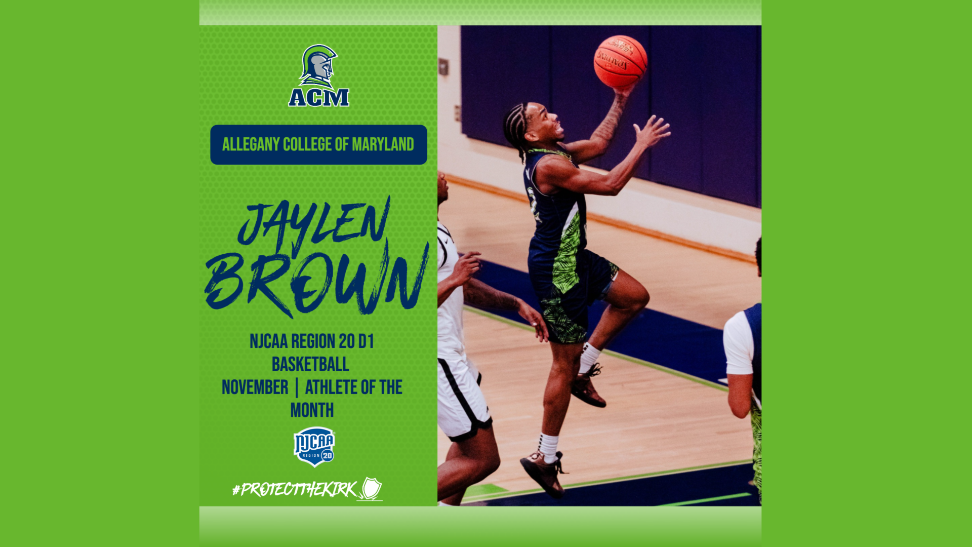 NJCAA Region 20 Di November Athlete of the Month MBB Jaylen Brown