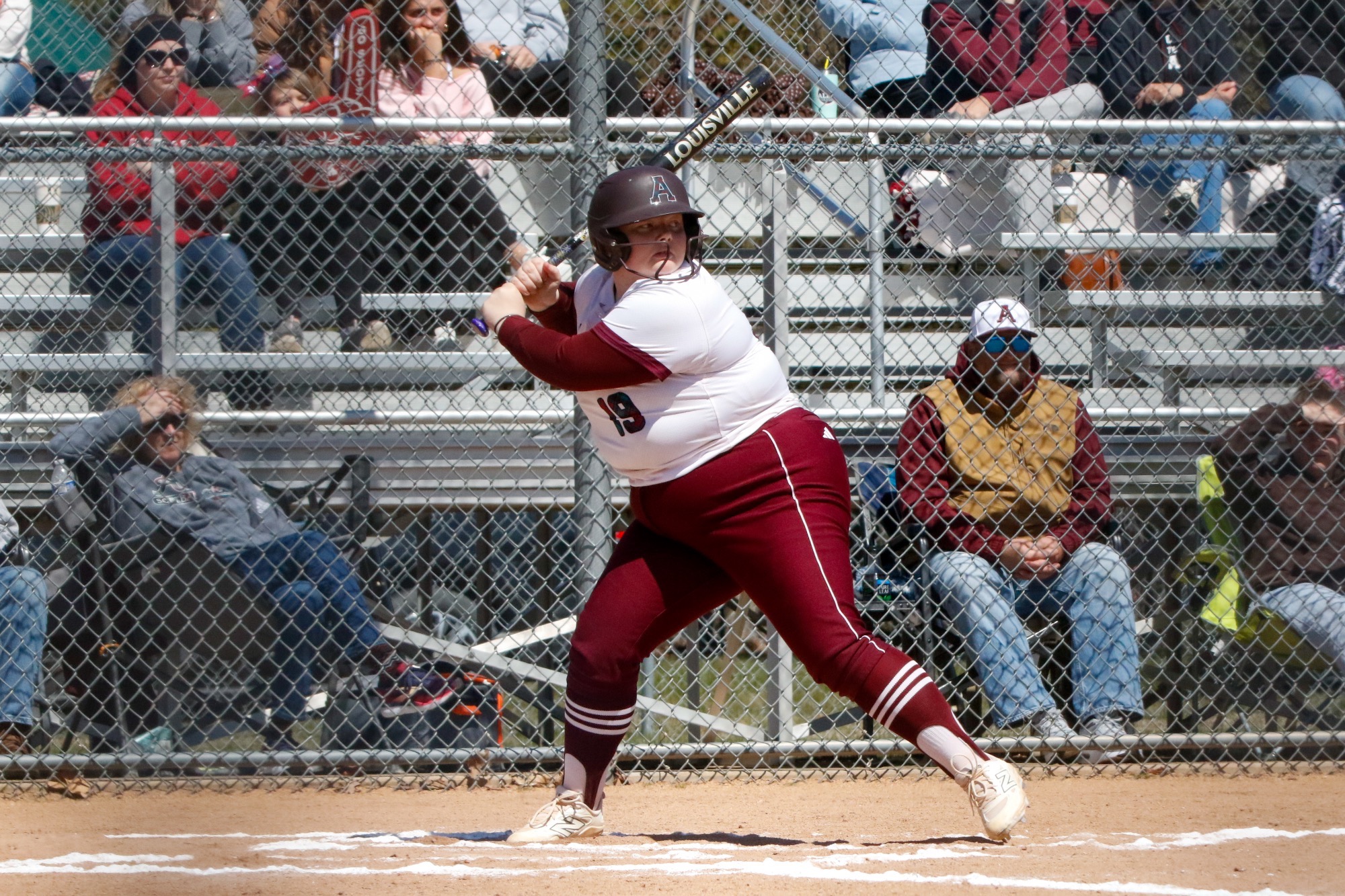 M Brandau takes an at bat