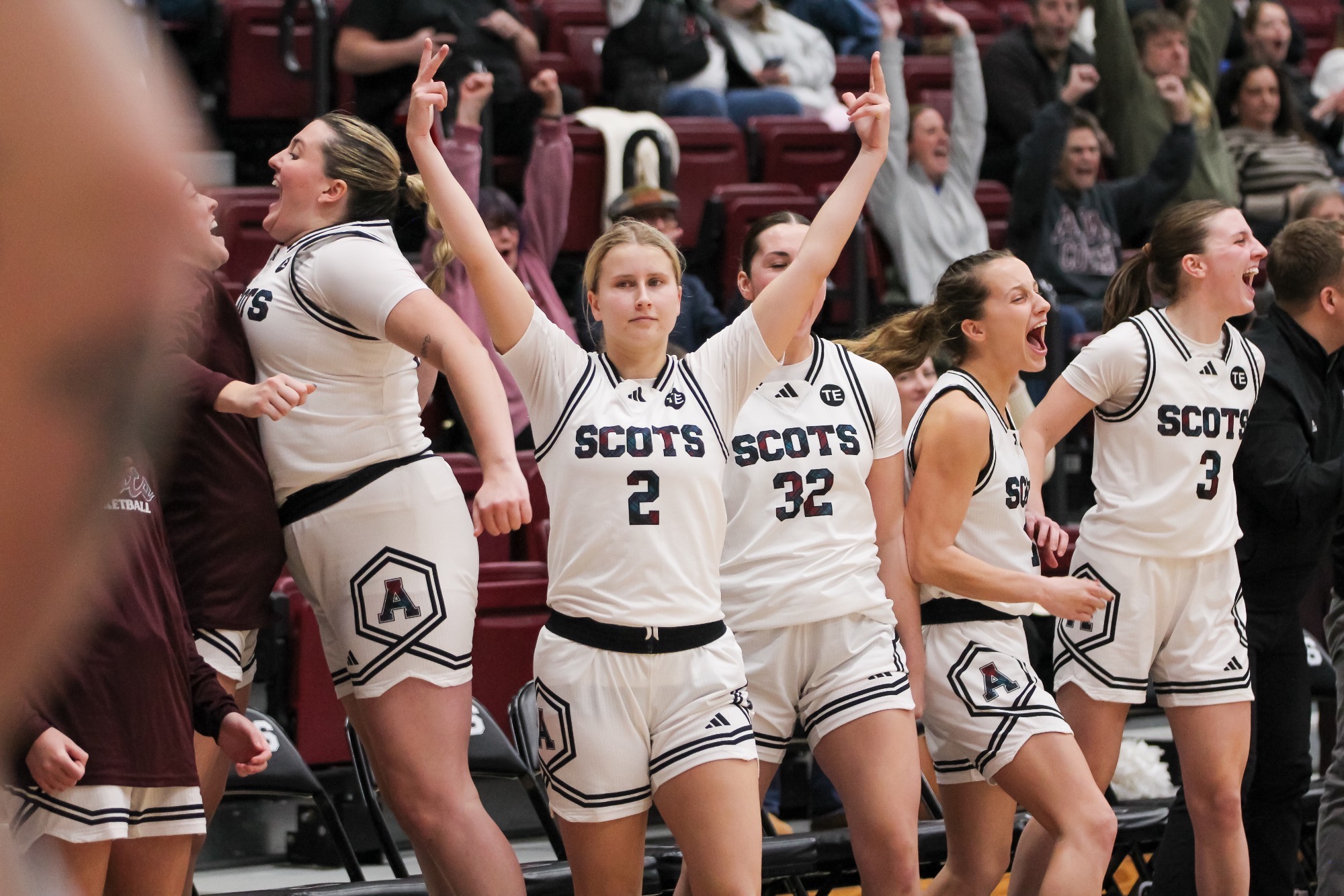 WBB bench celebration