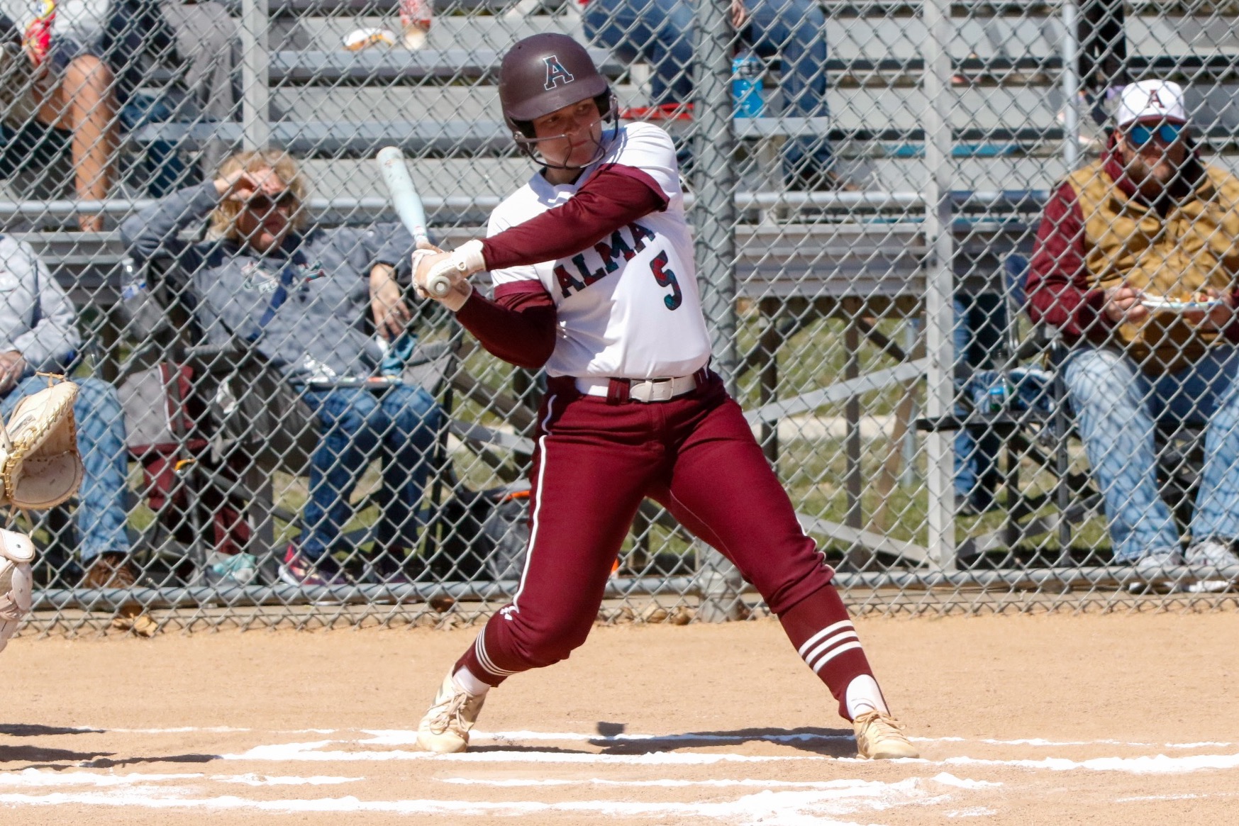 J Porter swings at a pitch