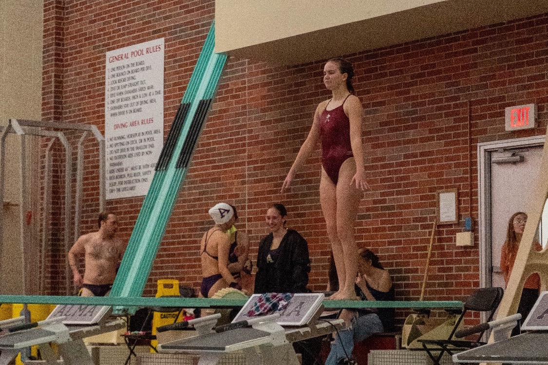 A Dumond prepares to dive