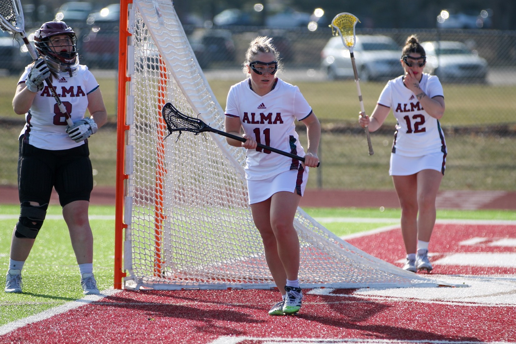 A Harvey defends the goal