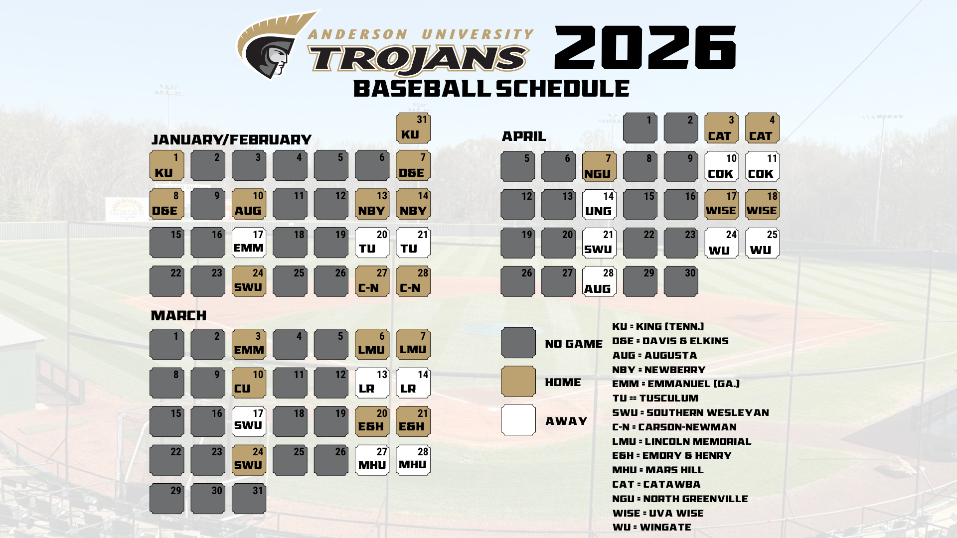 2026 Baseball Schedule