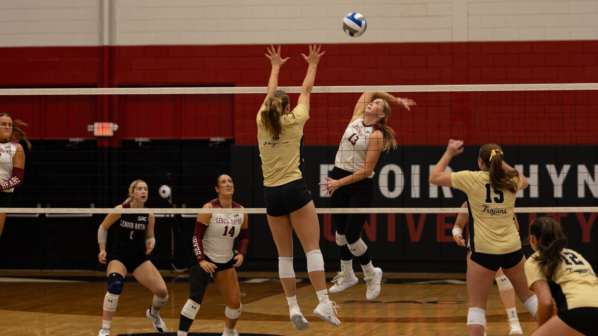 Emily Campbell goes for a block versus Lenoir-Rhyne 