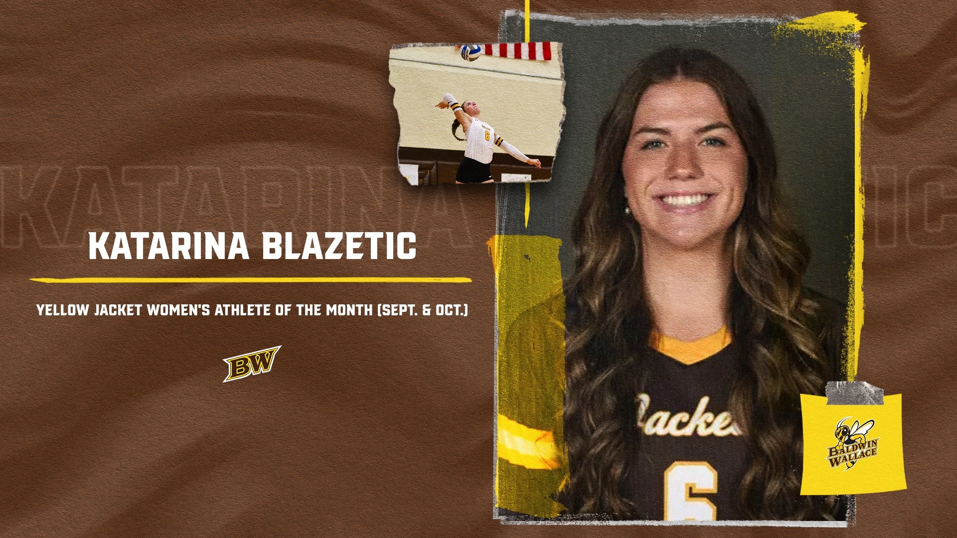Blazetic Yellow Jacket Women's Athlete of the Month for September & October