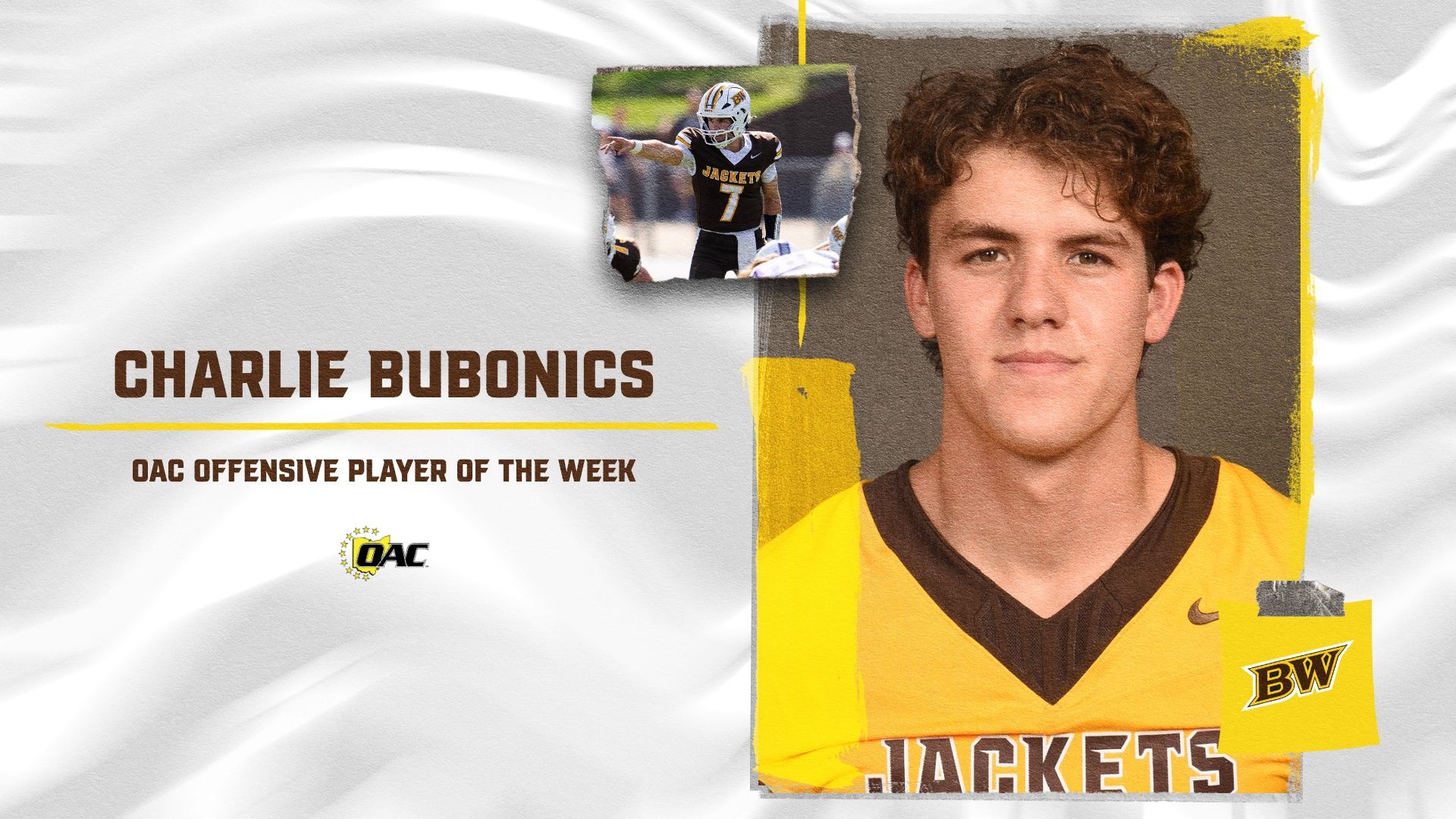 Charlie Bubonics - 2026 OAC Player of the Week - Oct. 14