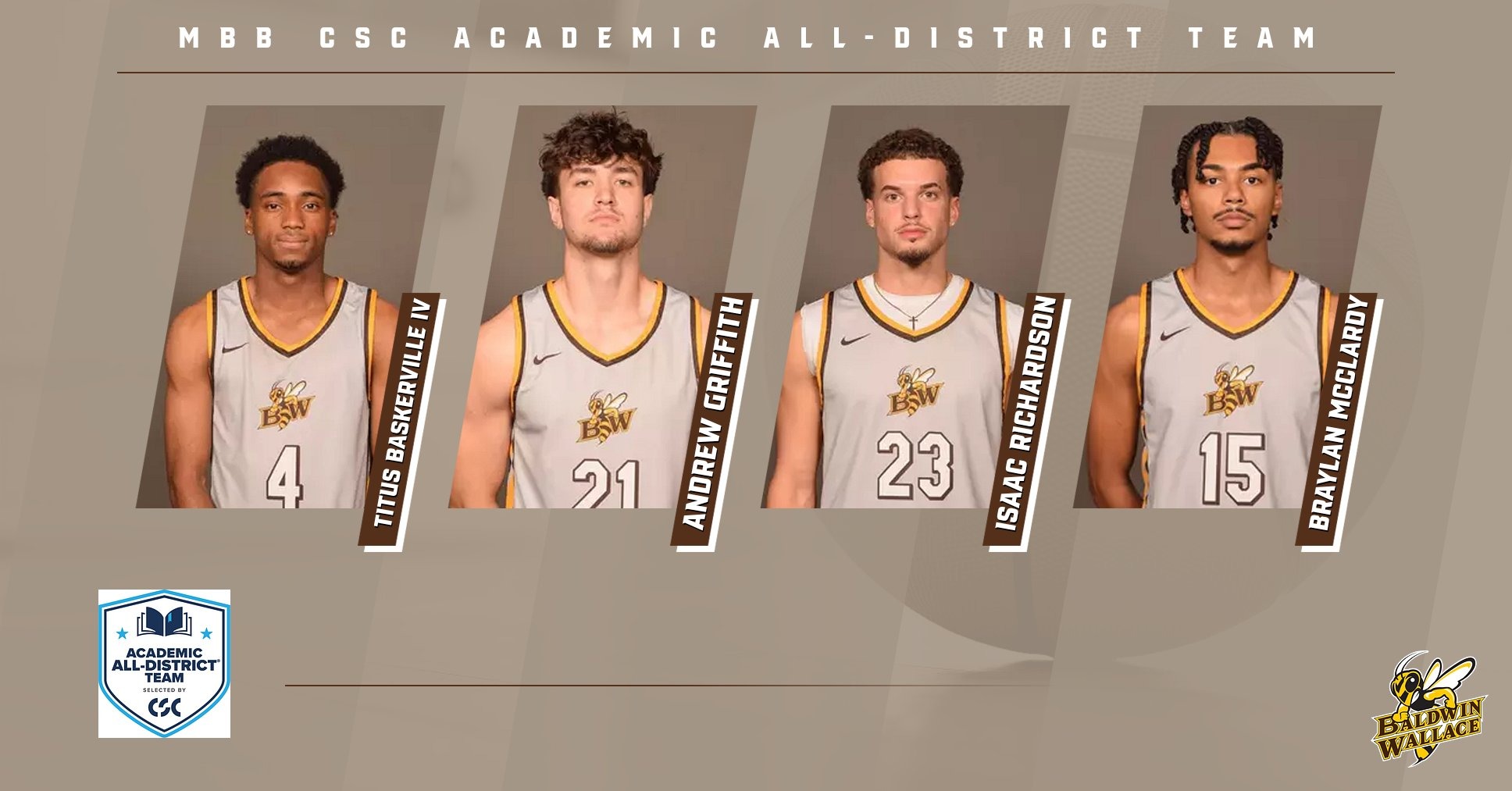 MBB CSC Academic All-District Team Selectees