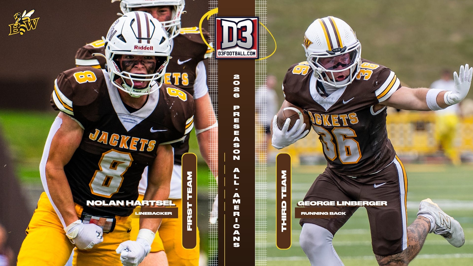 Nolan Hartsel and George Linberger - 2026 D3football.com Preseason All-Americans