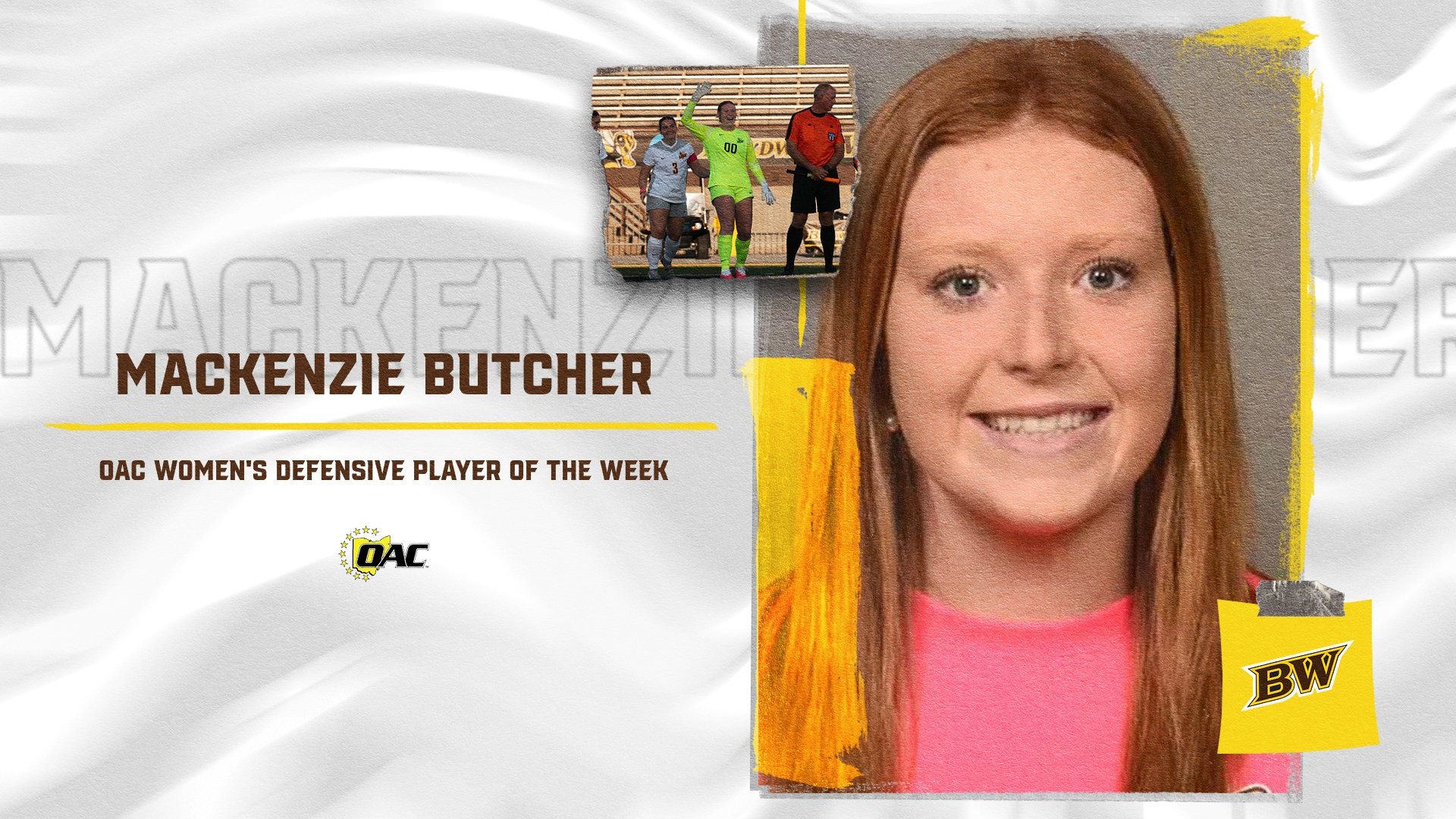 Mackenzie Butcher OAC WSOC Player of the Week 