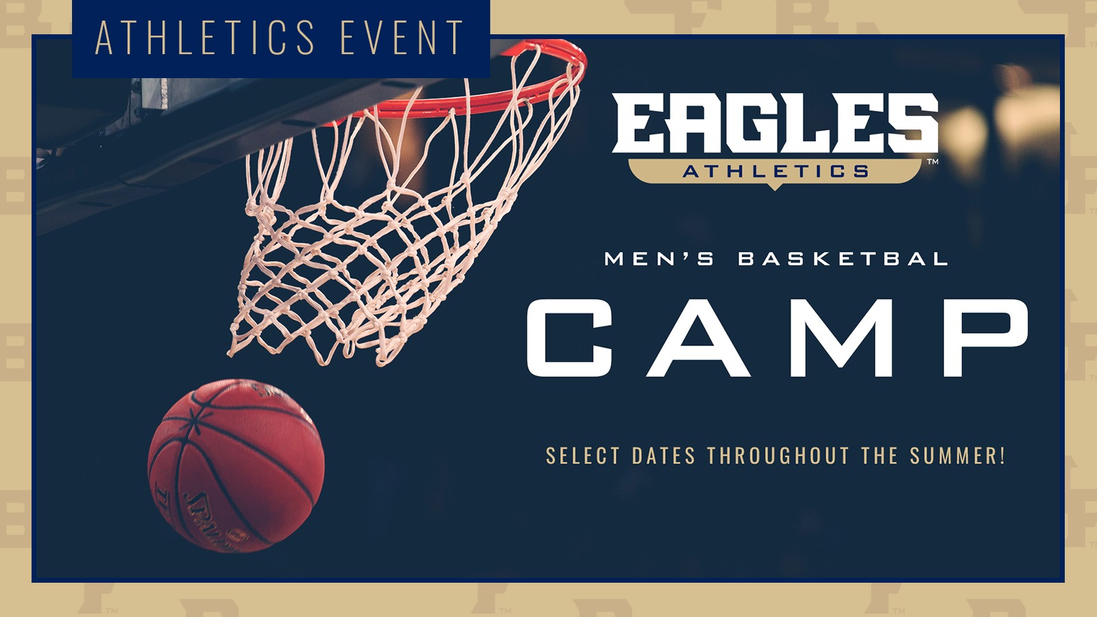 Athletics Event: Men's Basketball Camp promo image - Select Dates throughout the summer