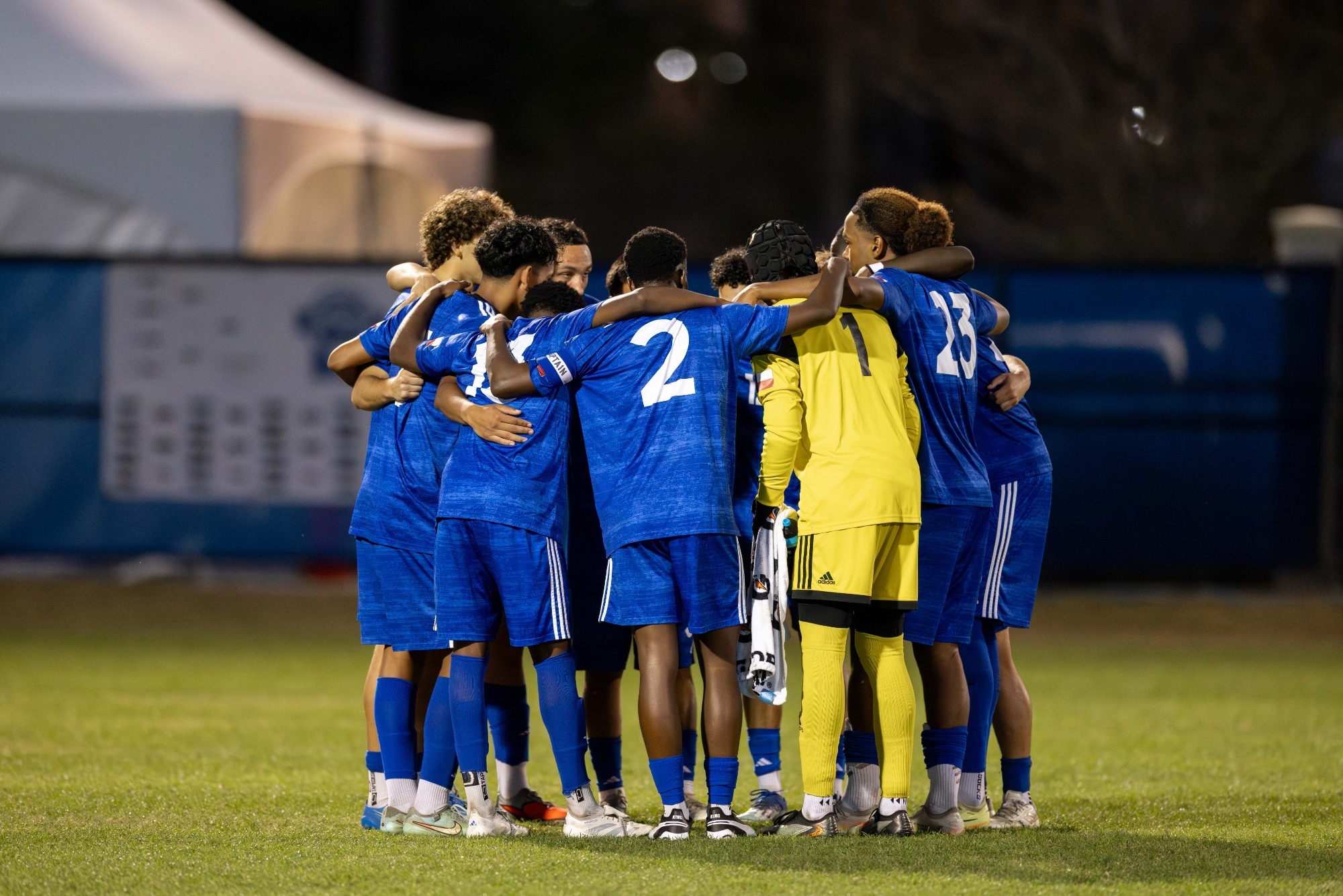 Blinn Men's Soccer Team Huddle Nationals 2025