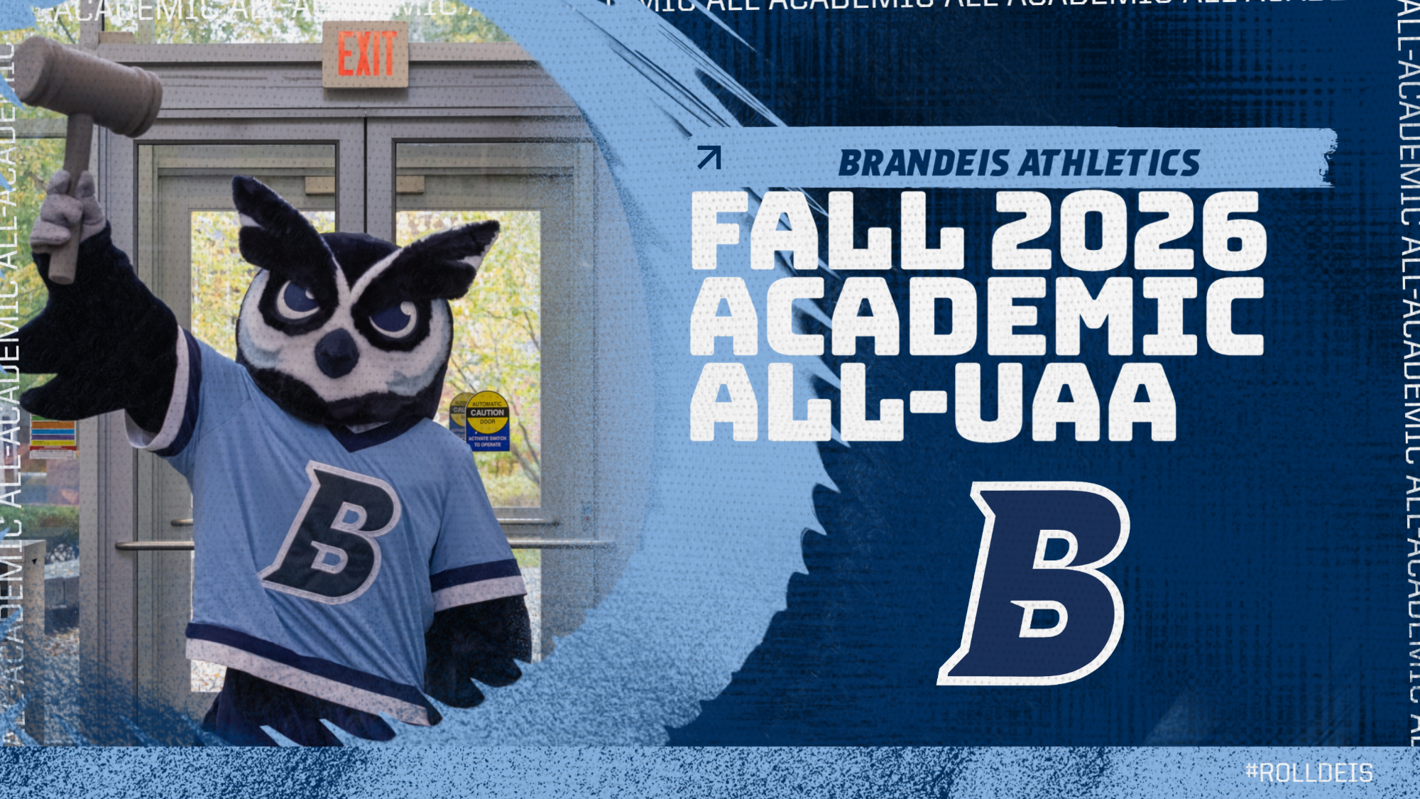 TEXT: Fall 2026 Academic All-UAA Team IMAGE: Ollie The Owl Mascot costume raising his gavel
