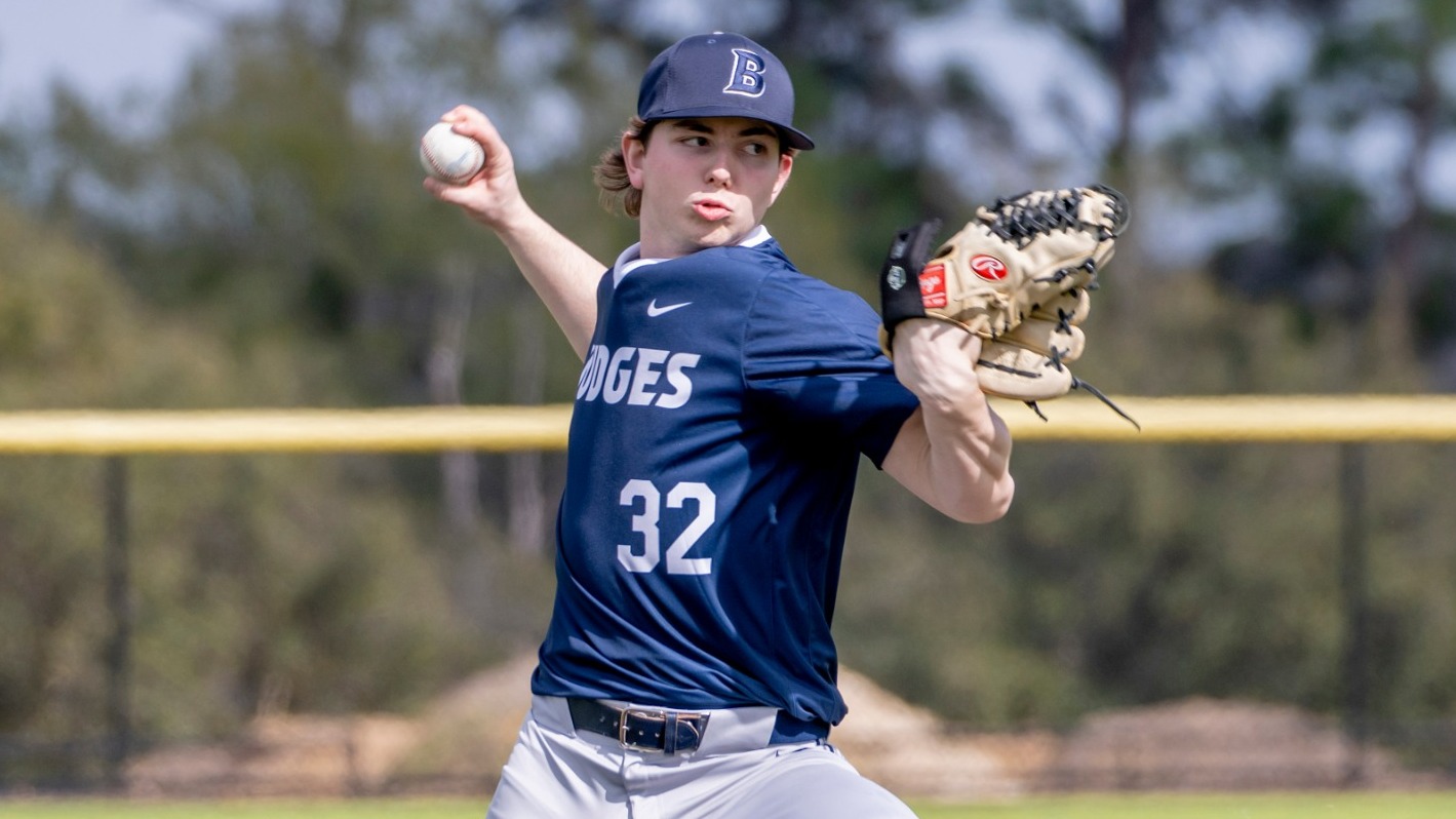 Jack Sweeney throws a pitch during a baseball game
