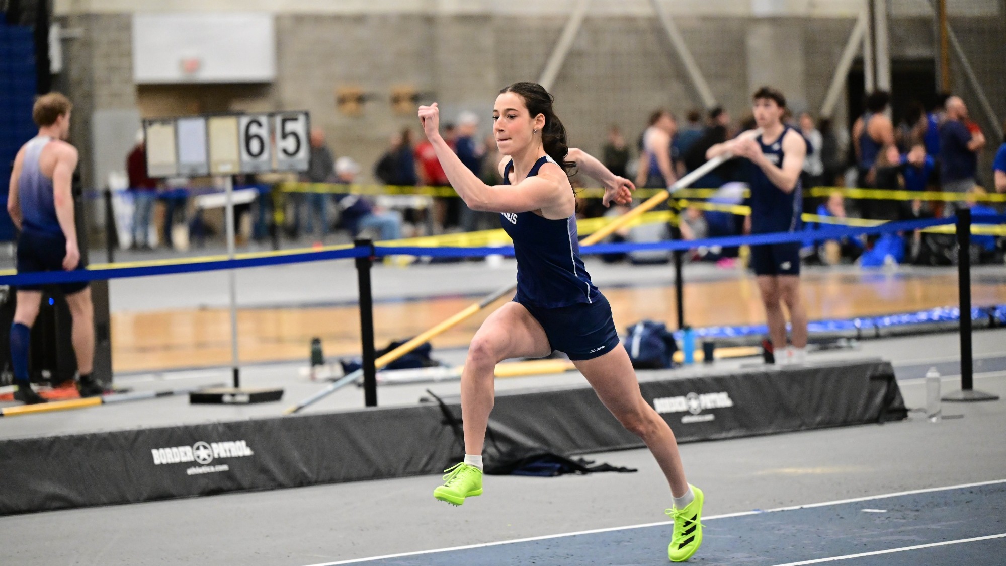 Sophie Segal runs in her approach to the high jump