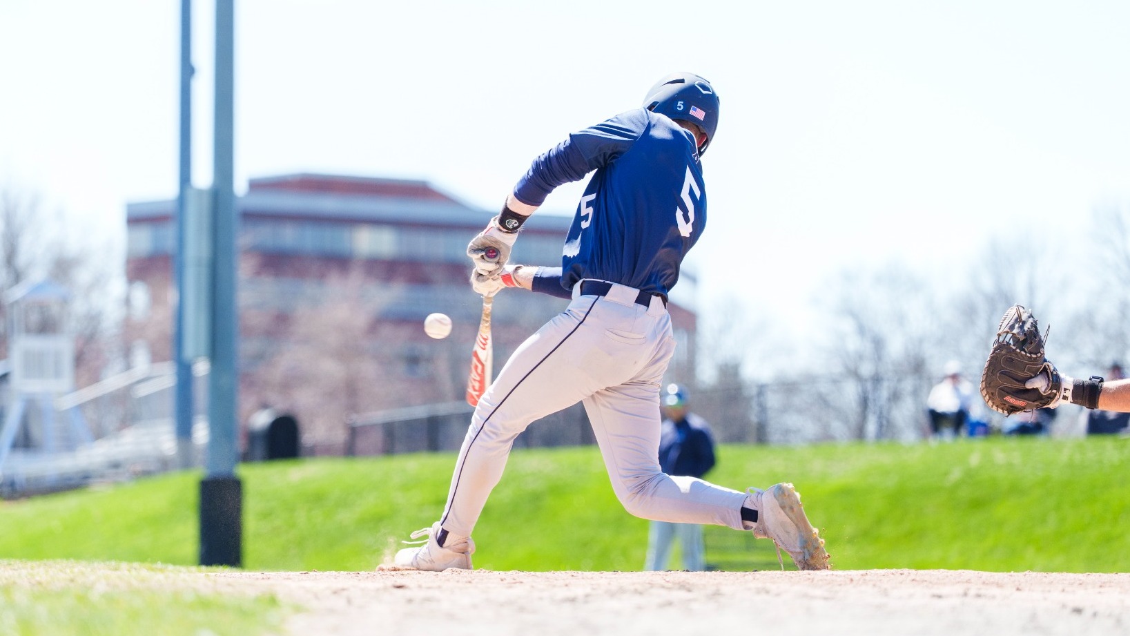 Matt Chafin hitting a ball during a baseball game
