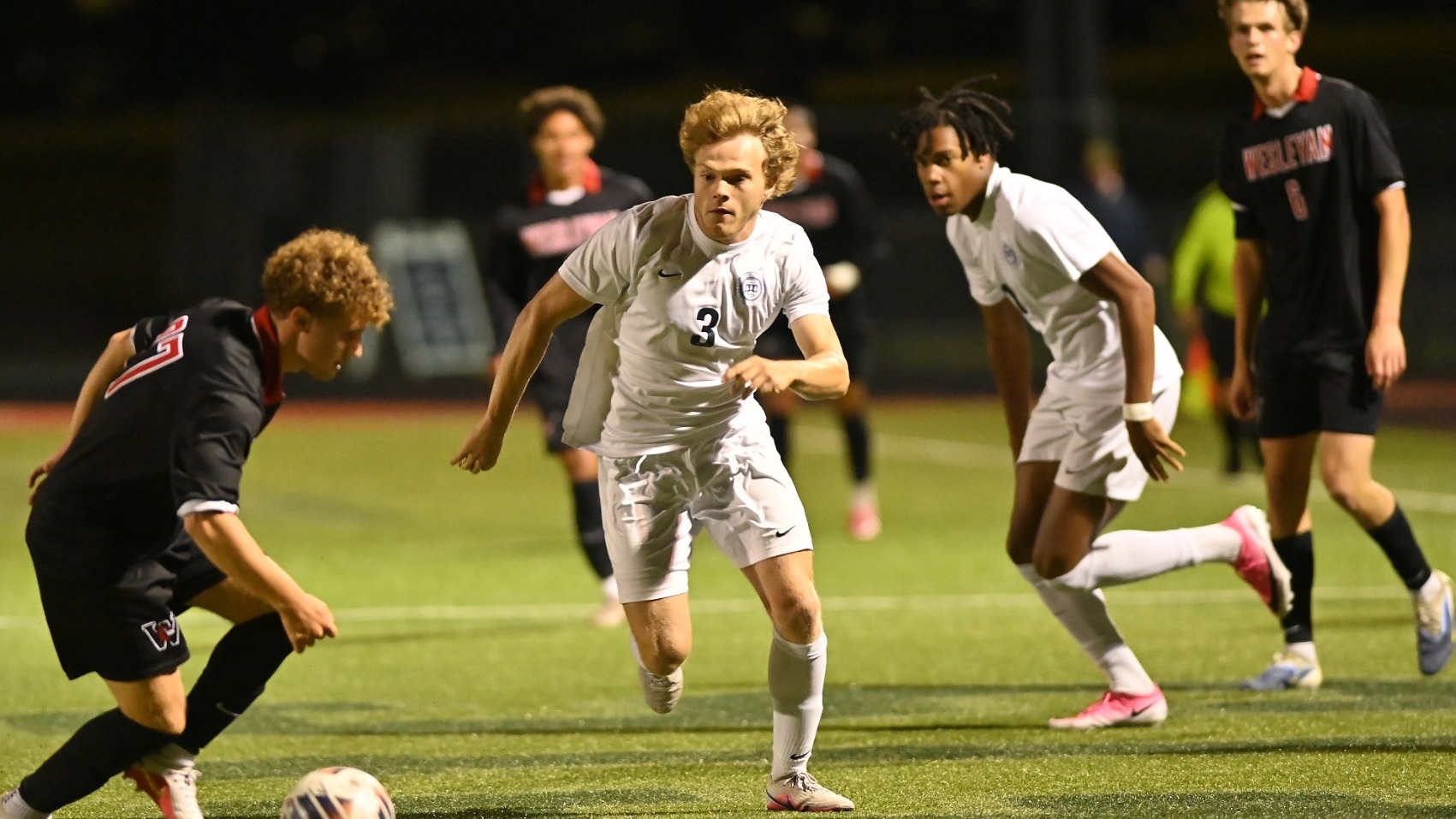 Jacob Morse chases a ball during a soccer match