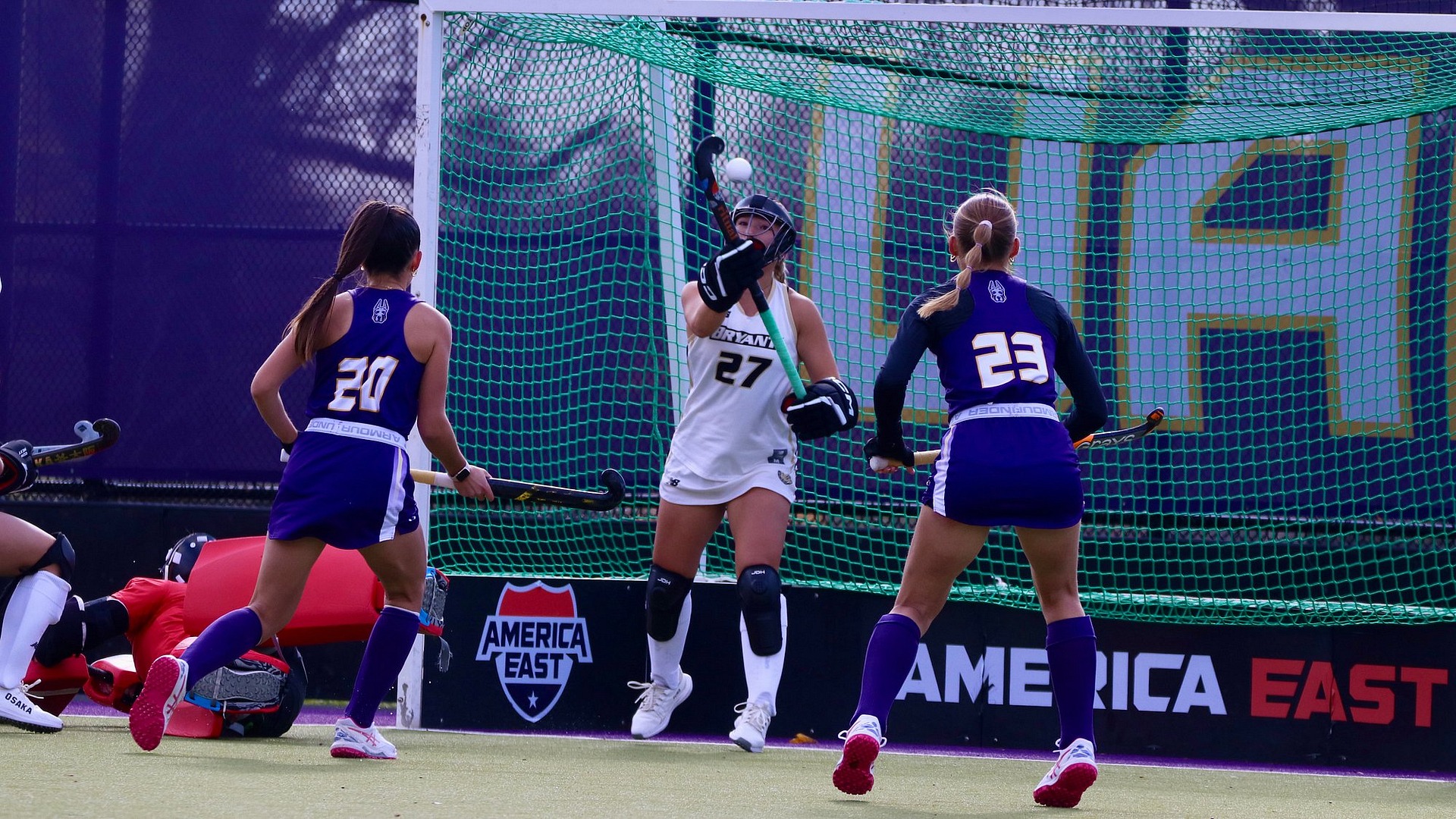 Brie Dwyer Knocks a ball off the goal line