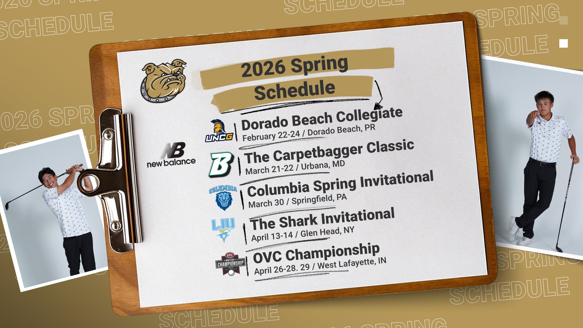 MGolf 2026 Spring Schedule