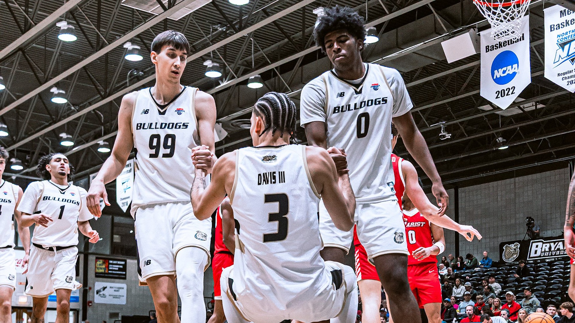 Aaron Davis Gets Helped up by Rudovskii and Sims