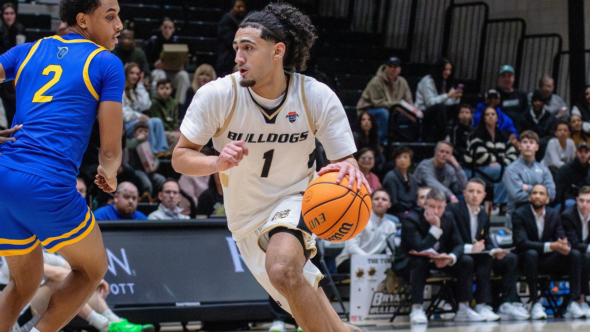 Ty Tabales Dribbles by his defender vs Worcester State