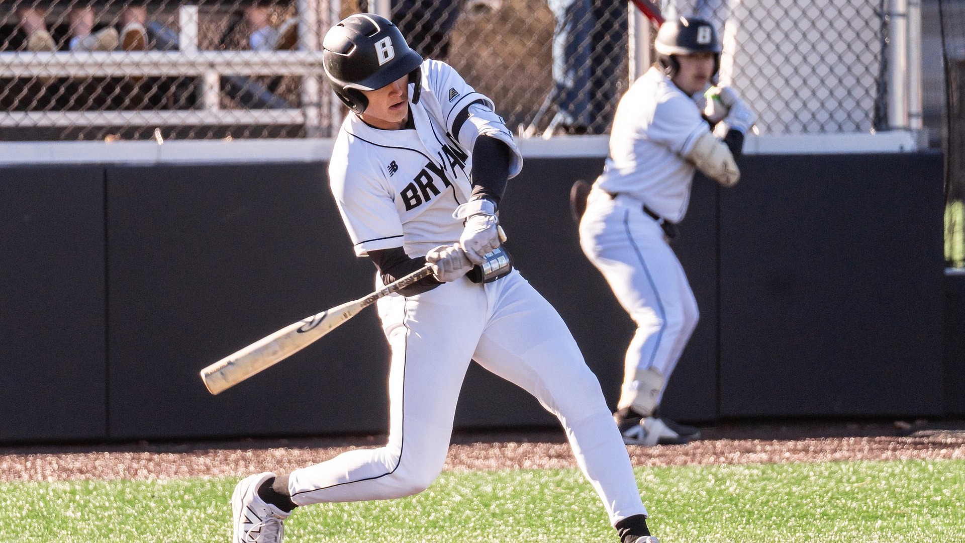 Charlie Saul Swings at a Pitch