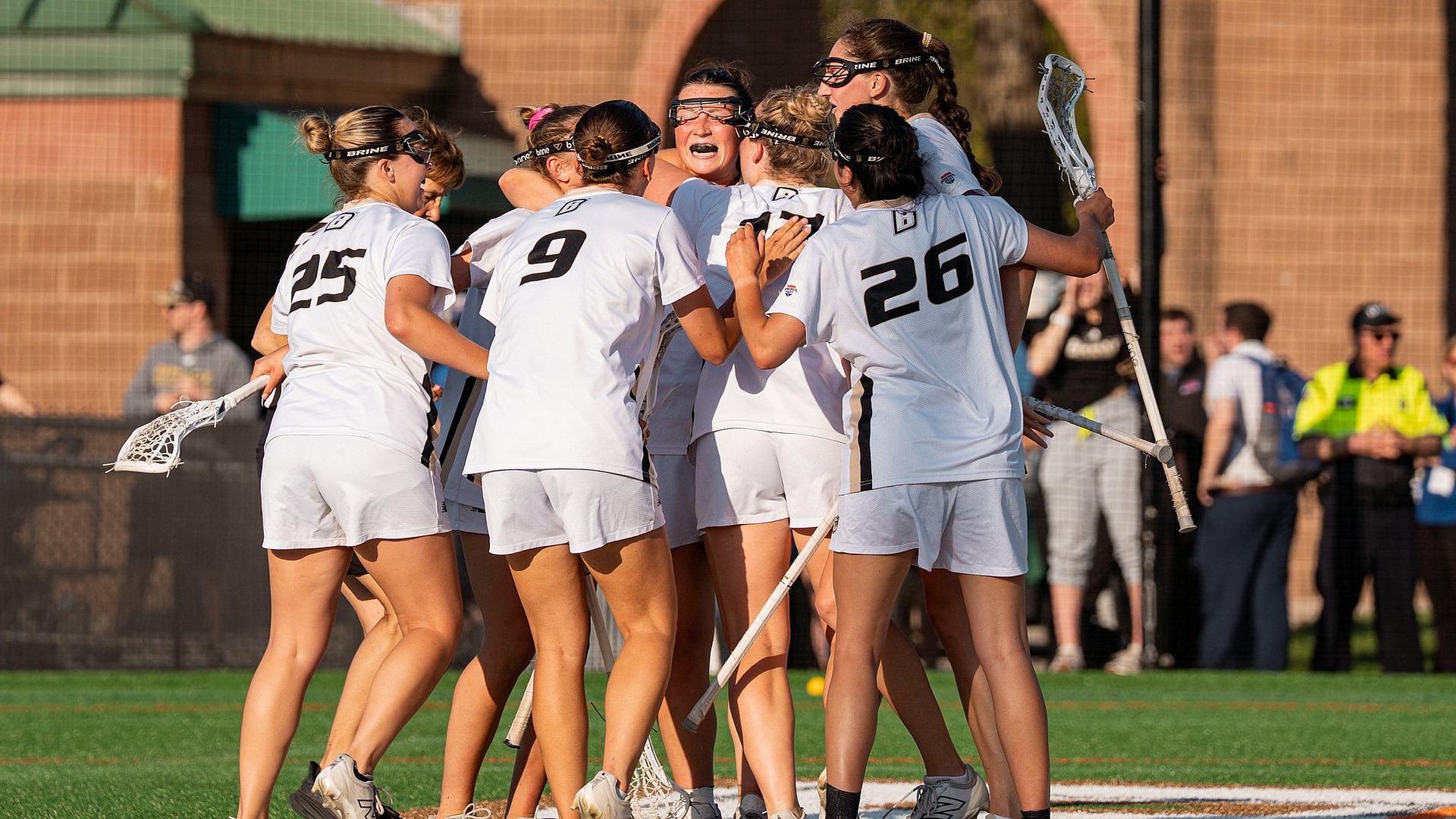 Team Hug for WLAX after goal in AE Semifinal