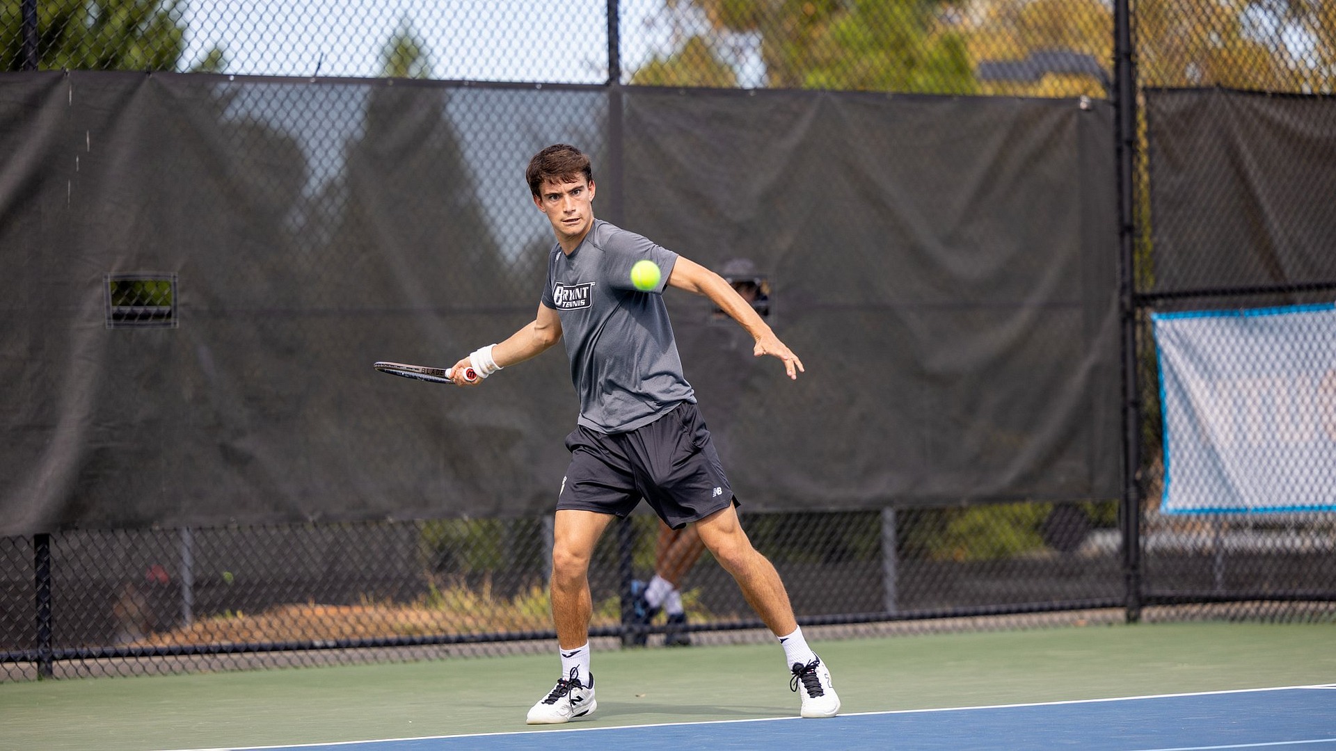 Miguel Machado forehand shot in Big South champ