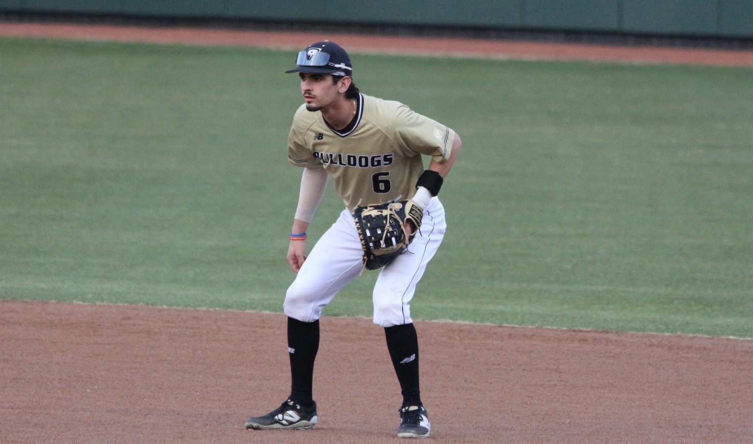 Casey Wensley Awaits a pitch while playing first base