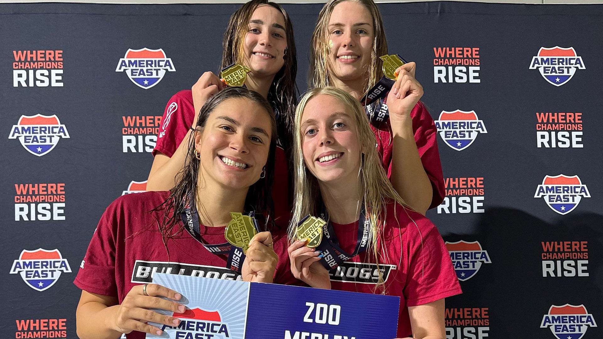 Team Photo of the 200 medley relay gold medal team