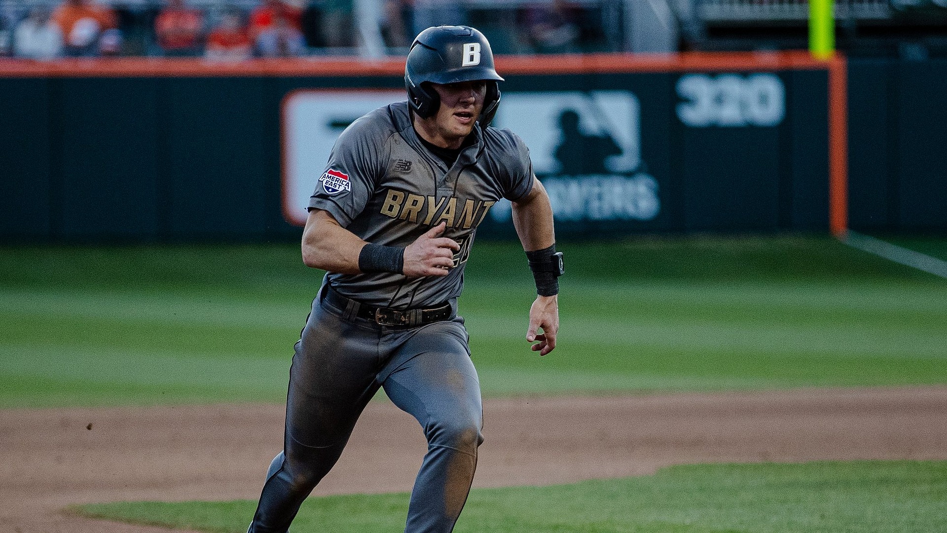 Charlie Saul Races towards third base at Clemson